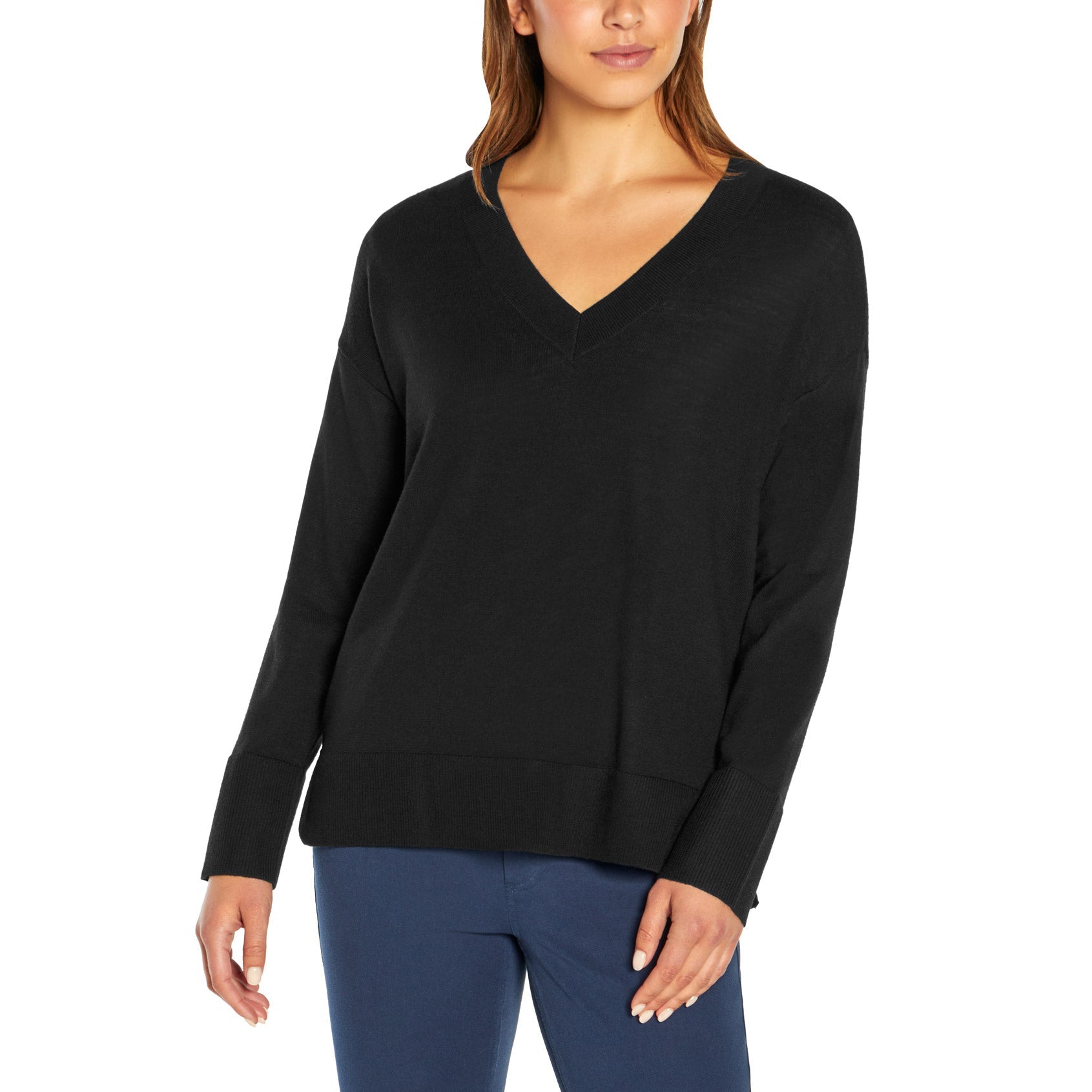 Ladies' Merino Wool V-Neck Sweater