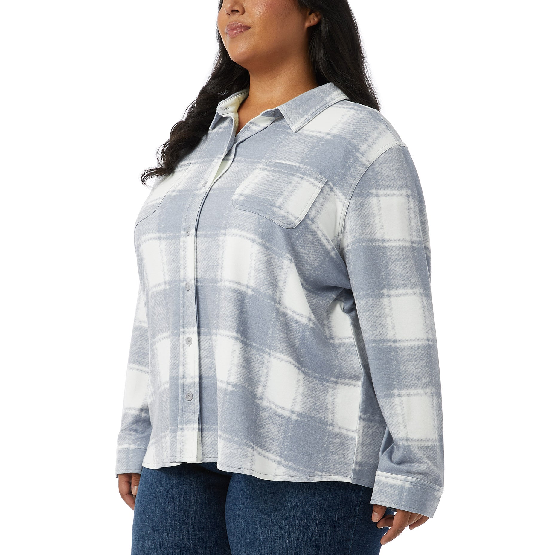 Ladies' Cozy Knit Button-Up Shirt