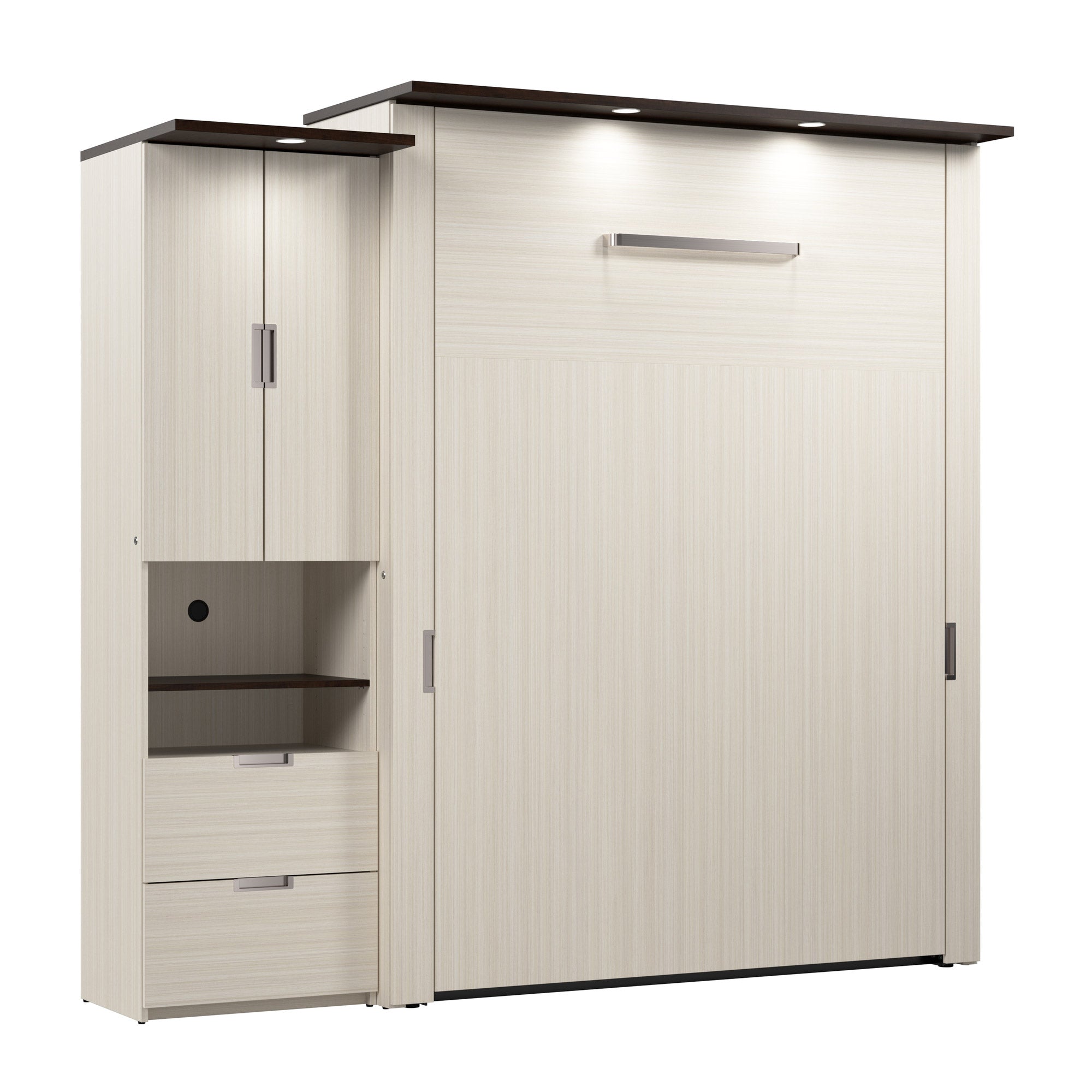 Lumina Queen Murphy Bed with Storage Cabinet