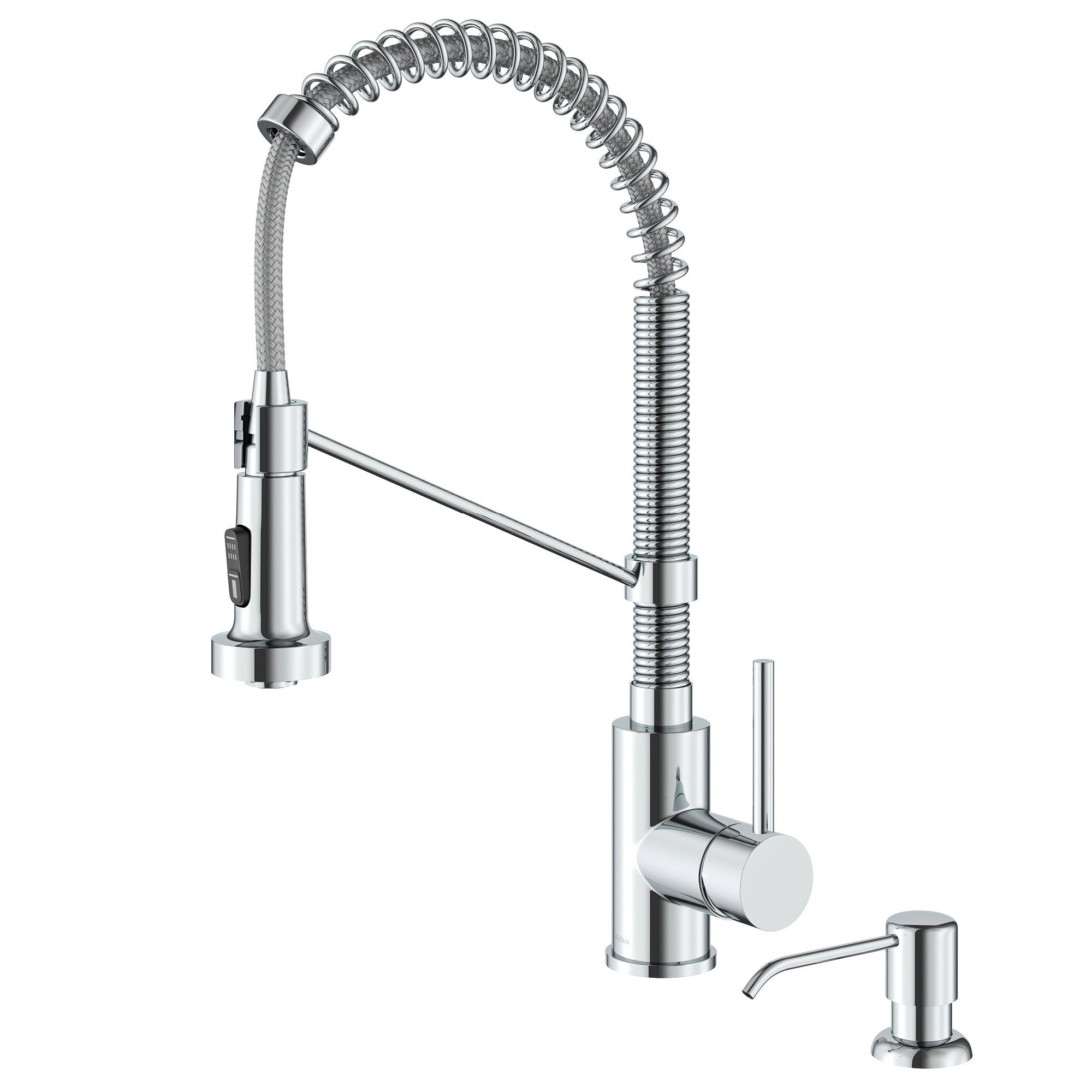 18" Pull-Down Commercial Kitchen Faucet with Matching Soap Dispenser