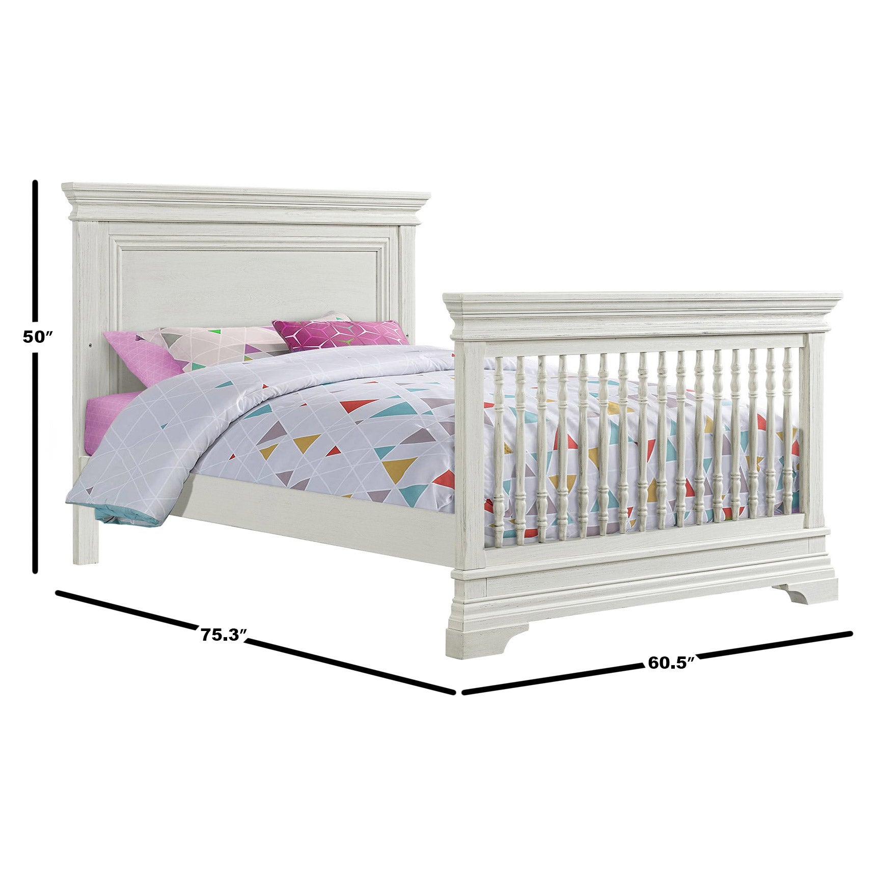 Ashley 2-Piece Crib Set, Brushed White