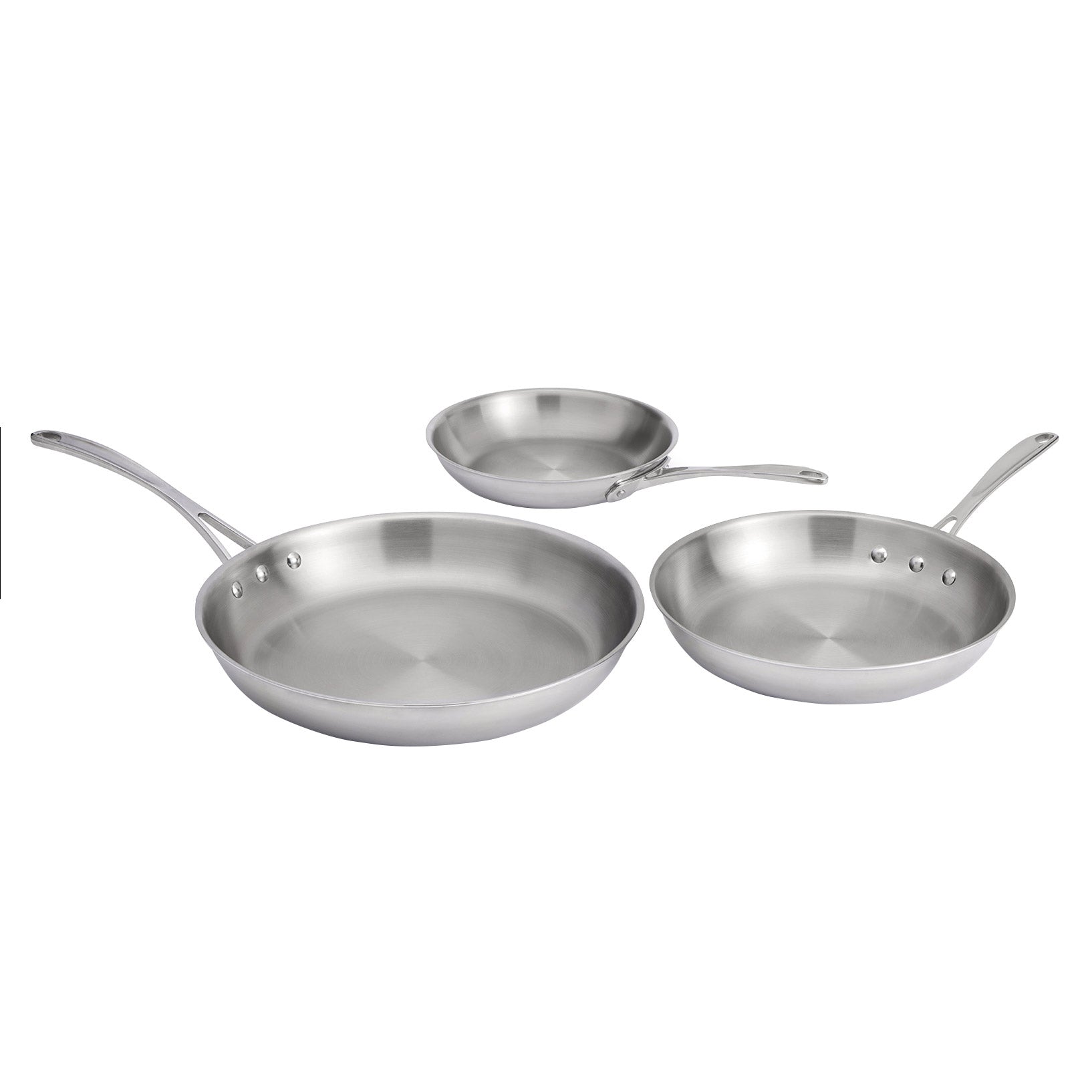 3-Piece Tri-Ply Clad Stainless Steel Skillet Set