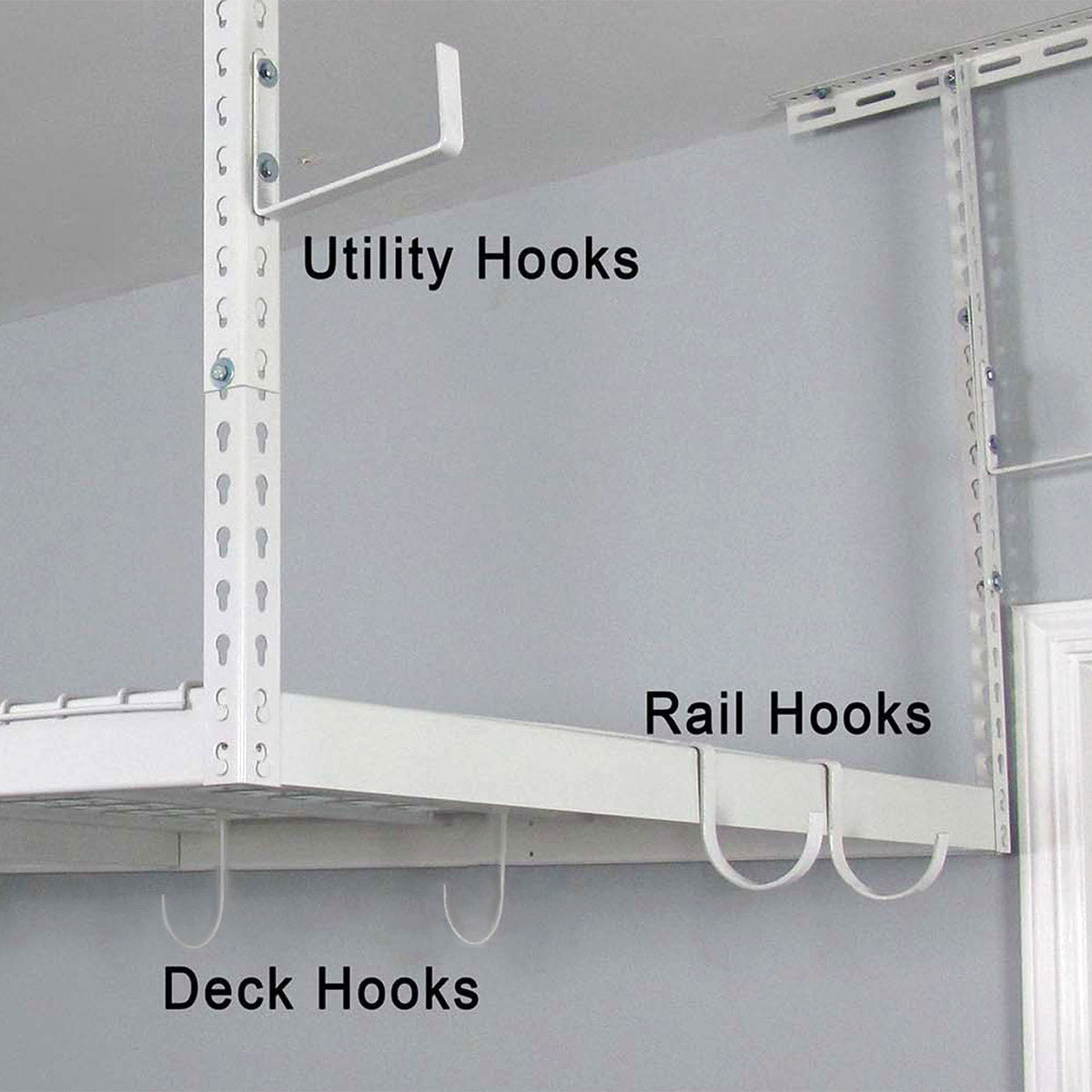 Overhead Garage Storage Combo Kit, Two 4 Ft. X 8 Ft. Racks, 18-Piece Deluxe Hook Accessory Pack