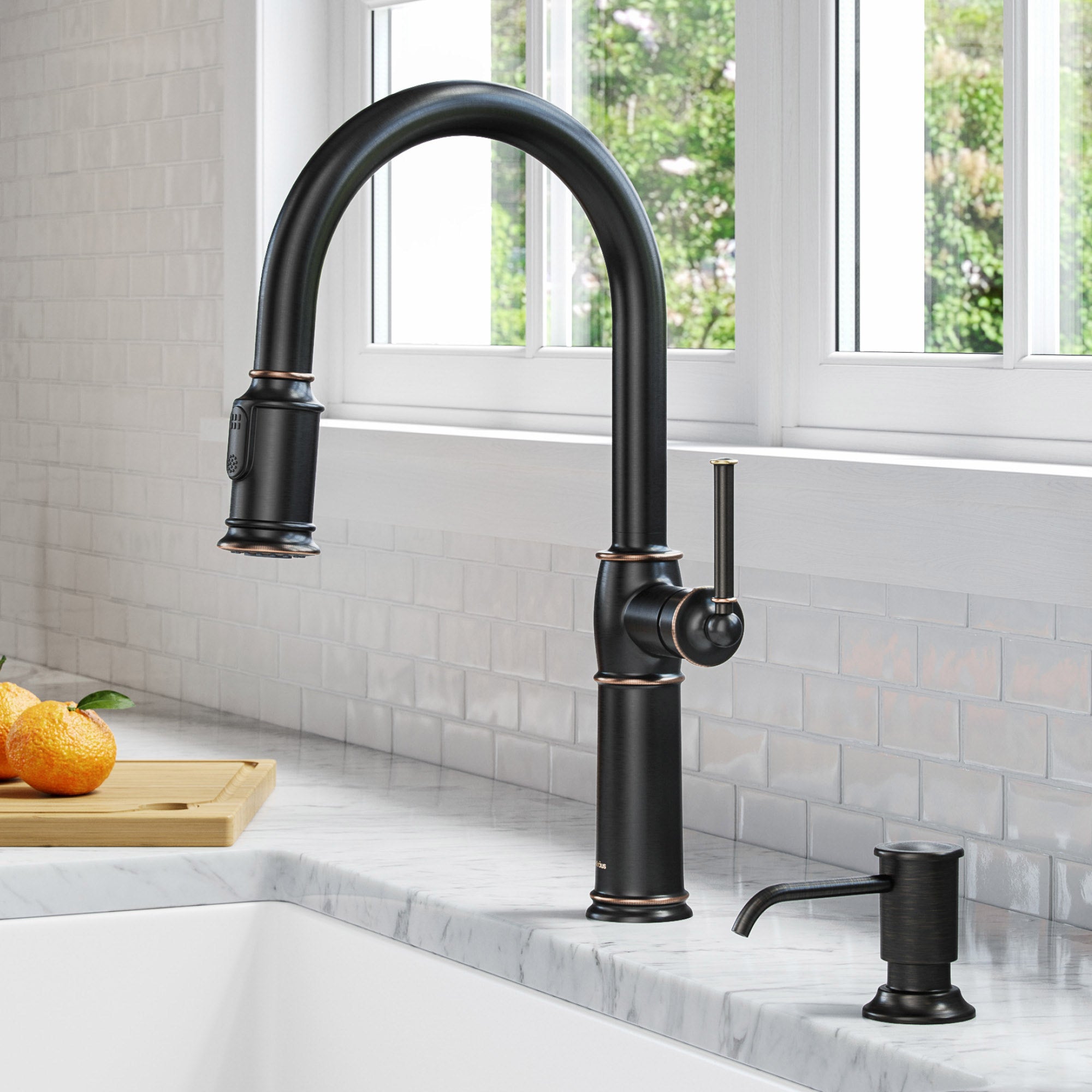 Pull-Down Kitchen Faucet and Soap Dispenser