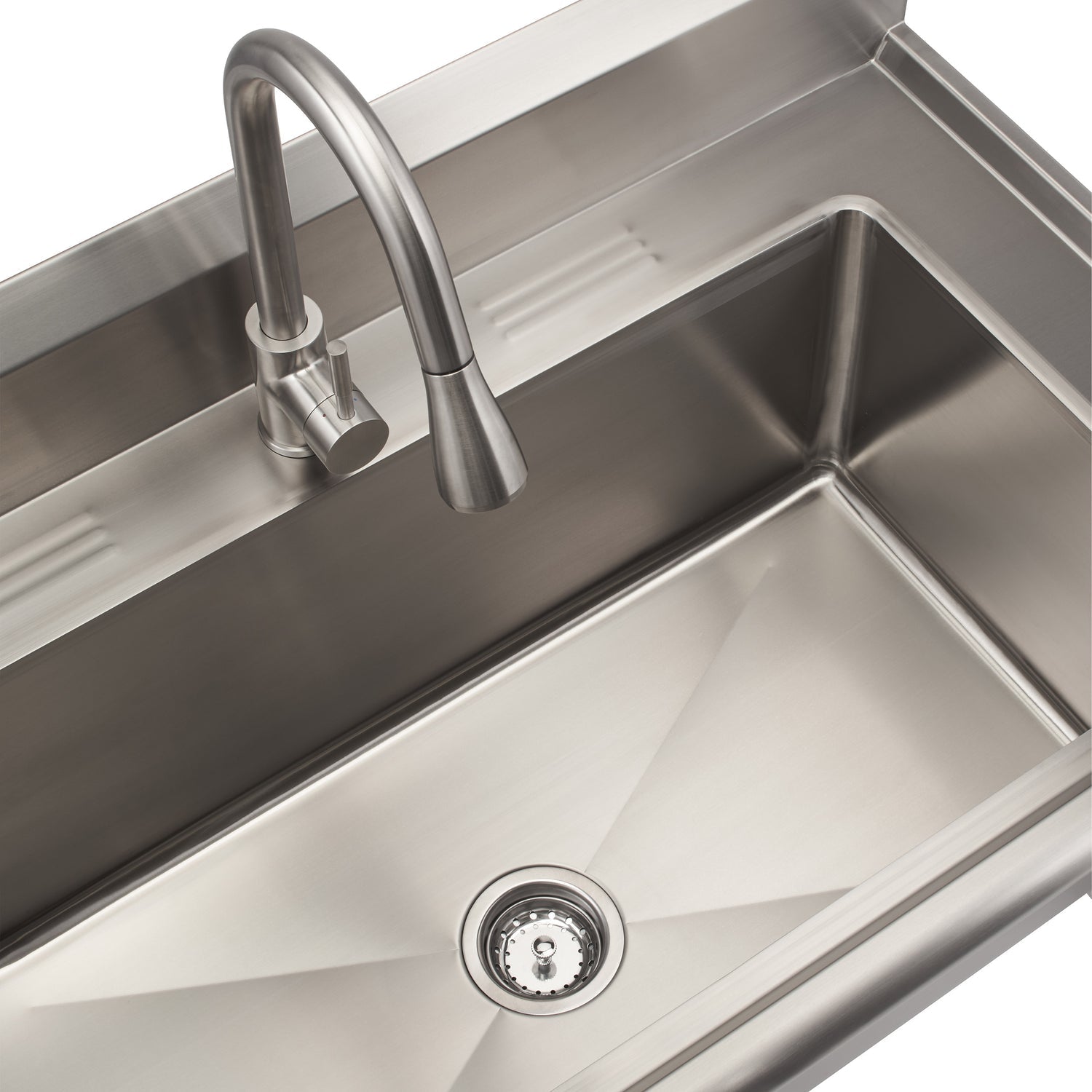 32" X 16" Stainless Steel Utility Sink with Pull-Out Faucet