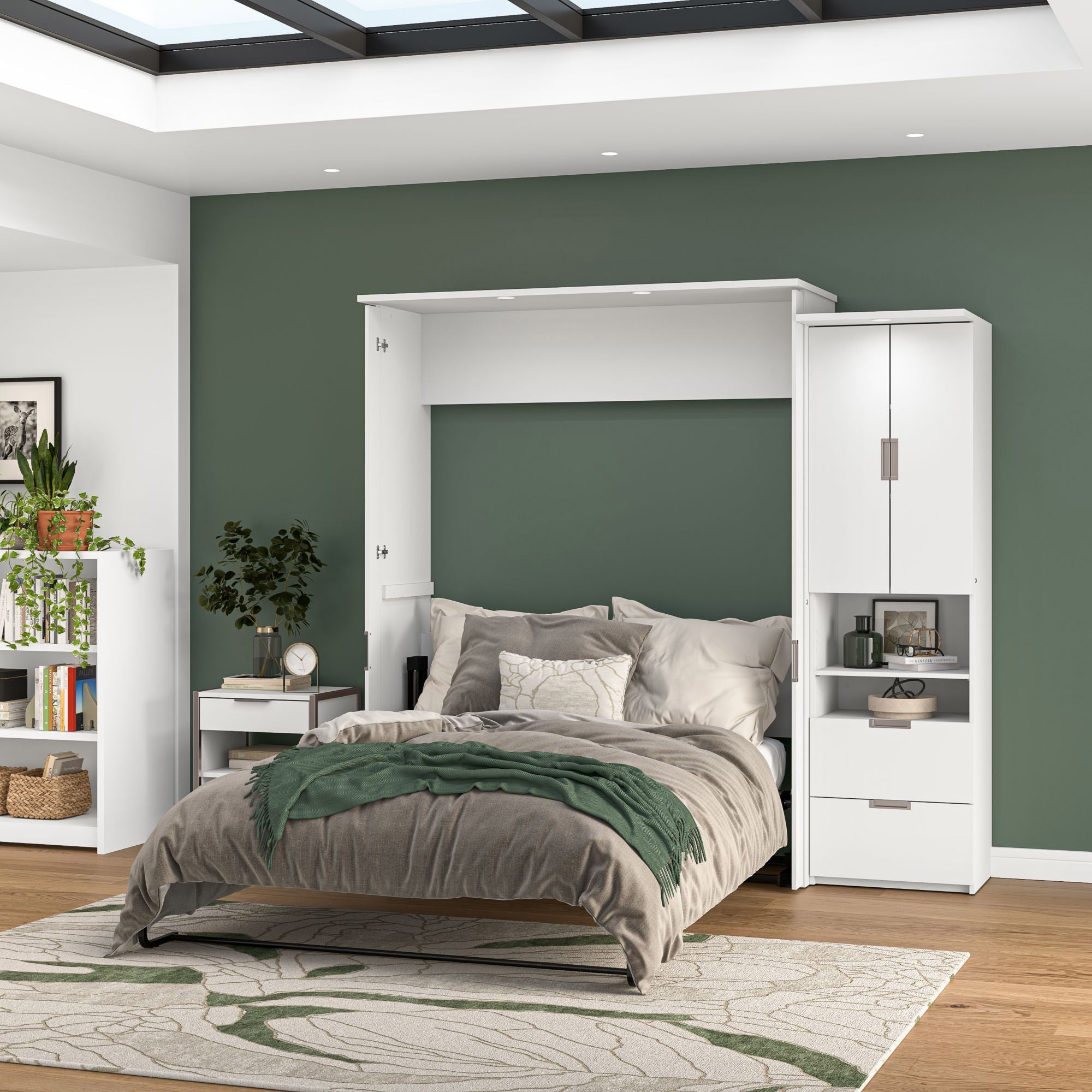 Lumina Queen Murphy Bed with Storage Cabinet