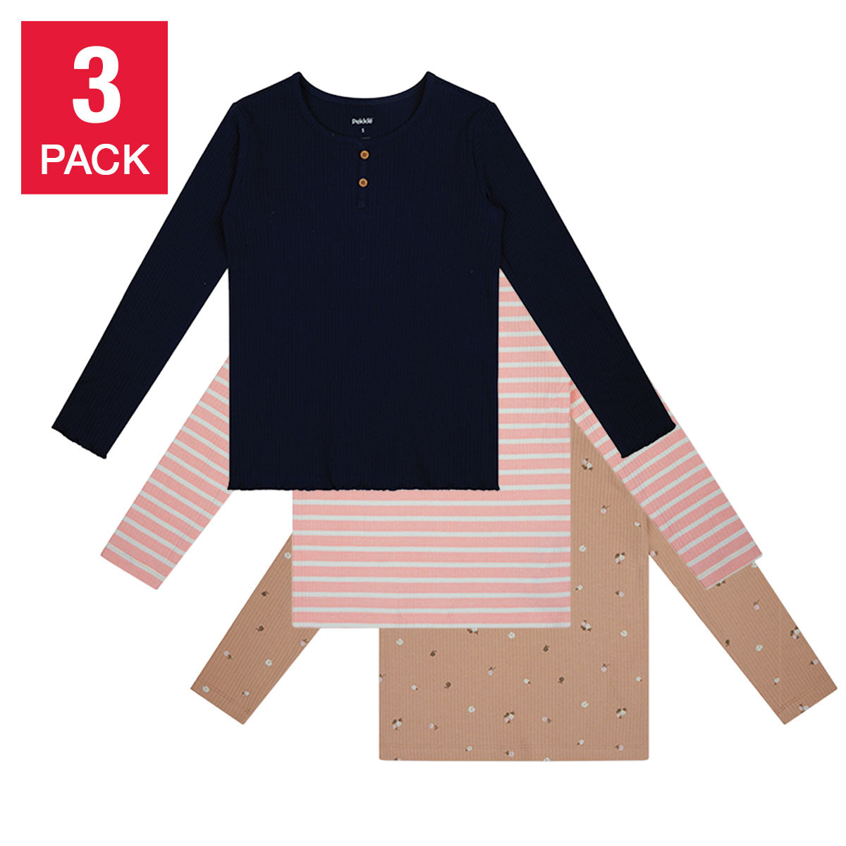 Kids' 3-Pack Long Sleeve Top