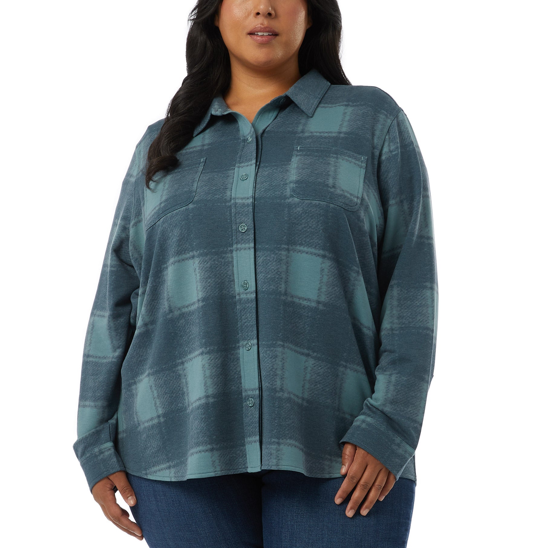 Ladies' Cozy Knit Button-Up Shirt