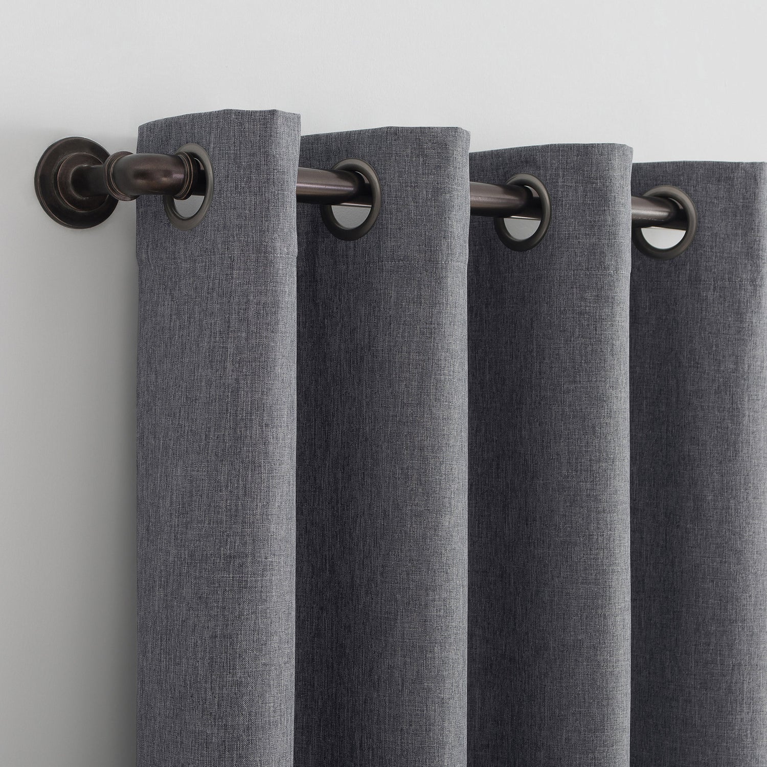 Pratt Tonal Texture Fleece Insulated 100% Blackout Window Curtains, 2-Pack