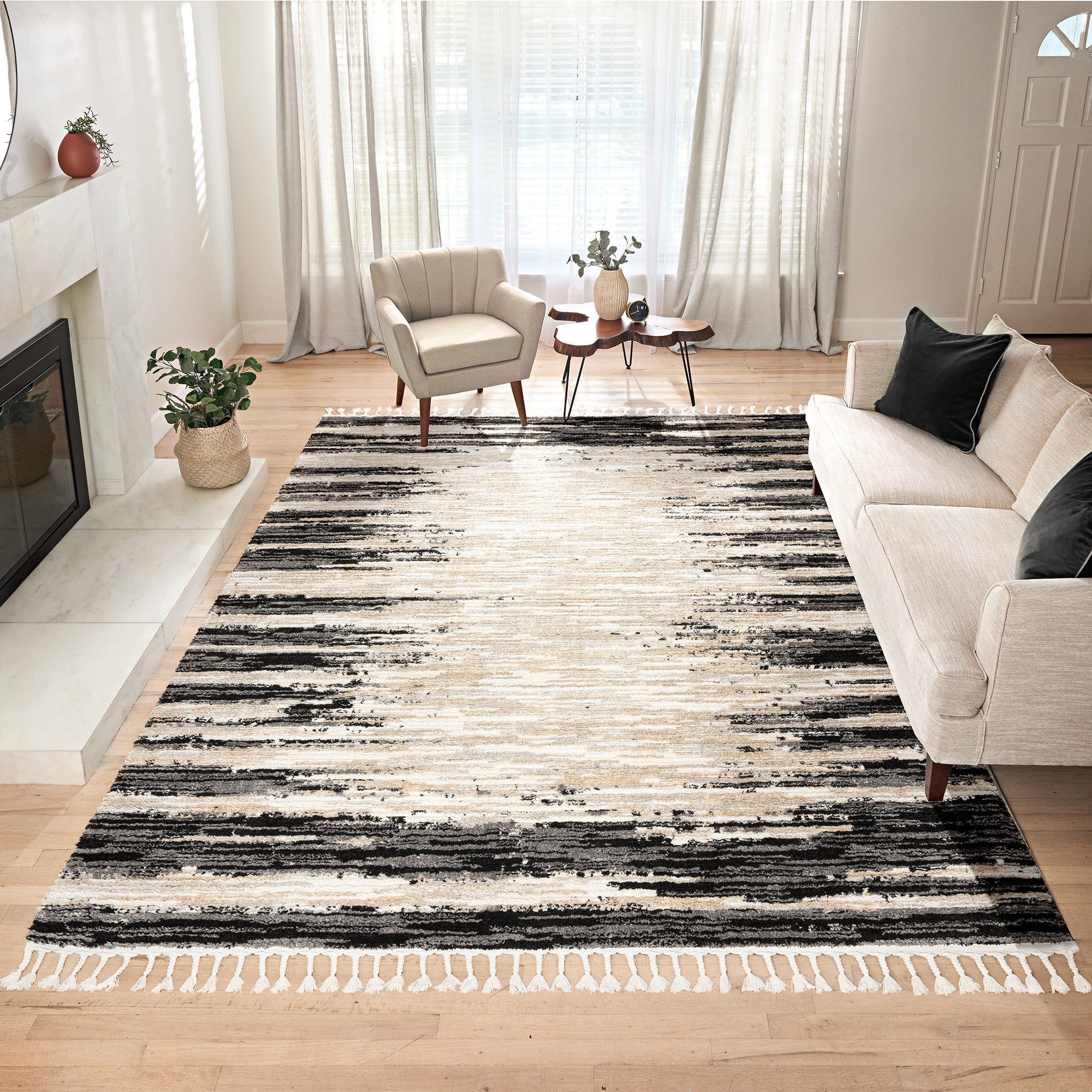 Rowan Area Rug, Reem, Black