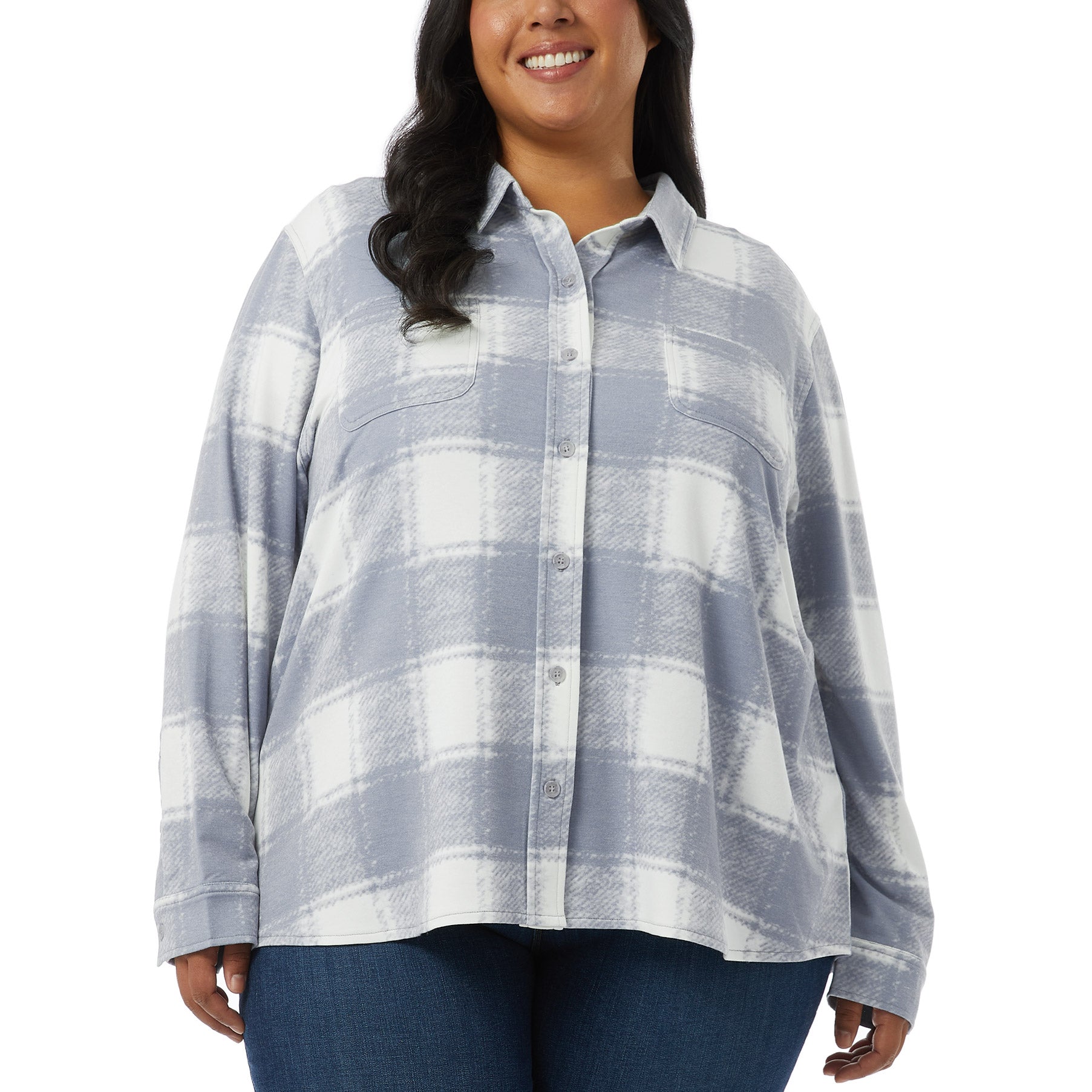 Ladies' Cozy Knit Button-Up Shirt