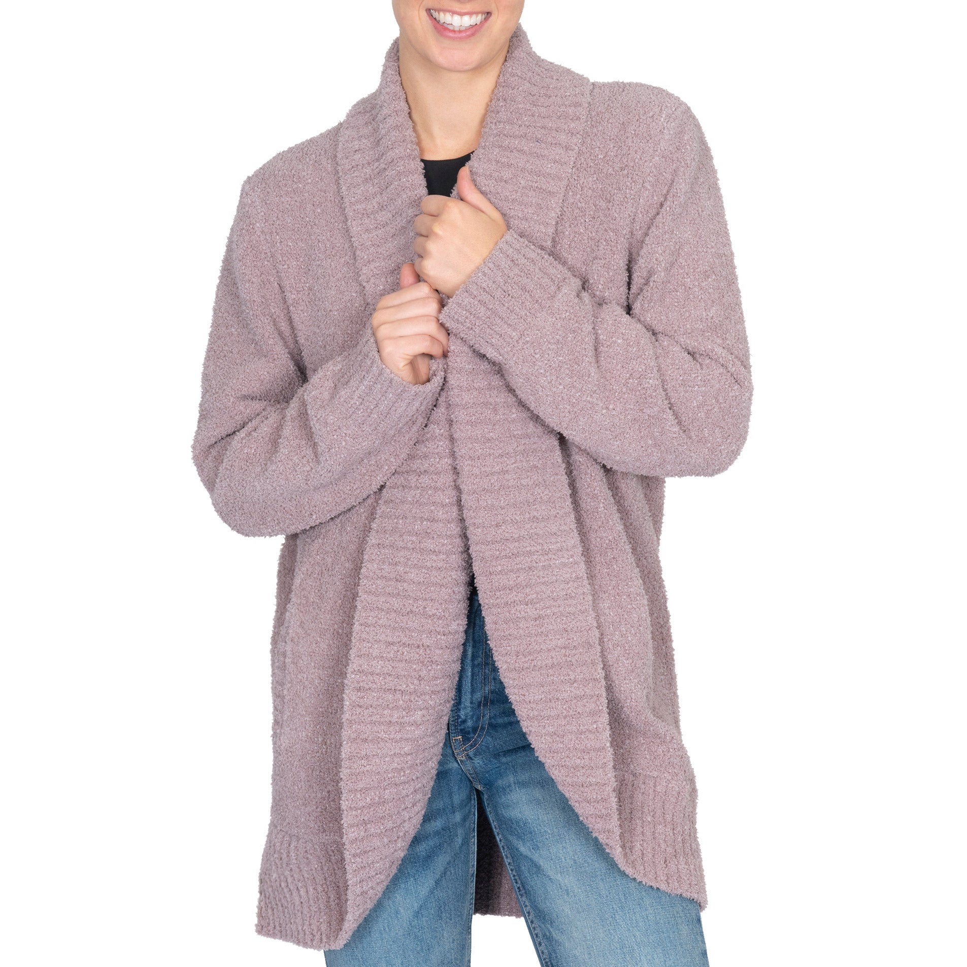 Ladies' Chenille Shawl Cardigan