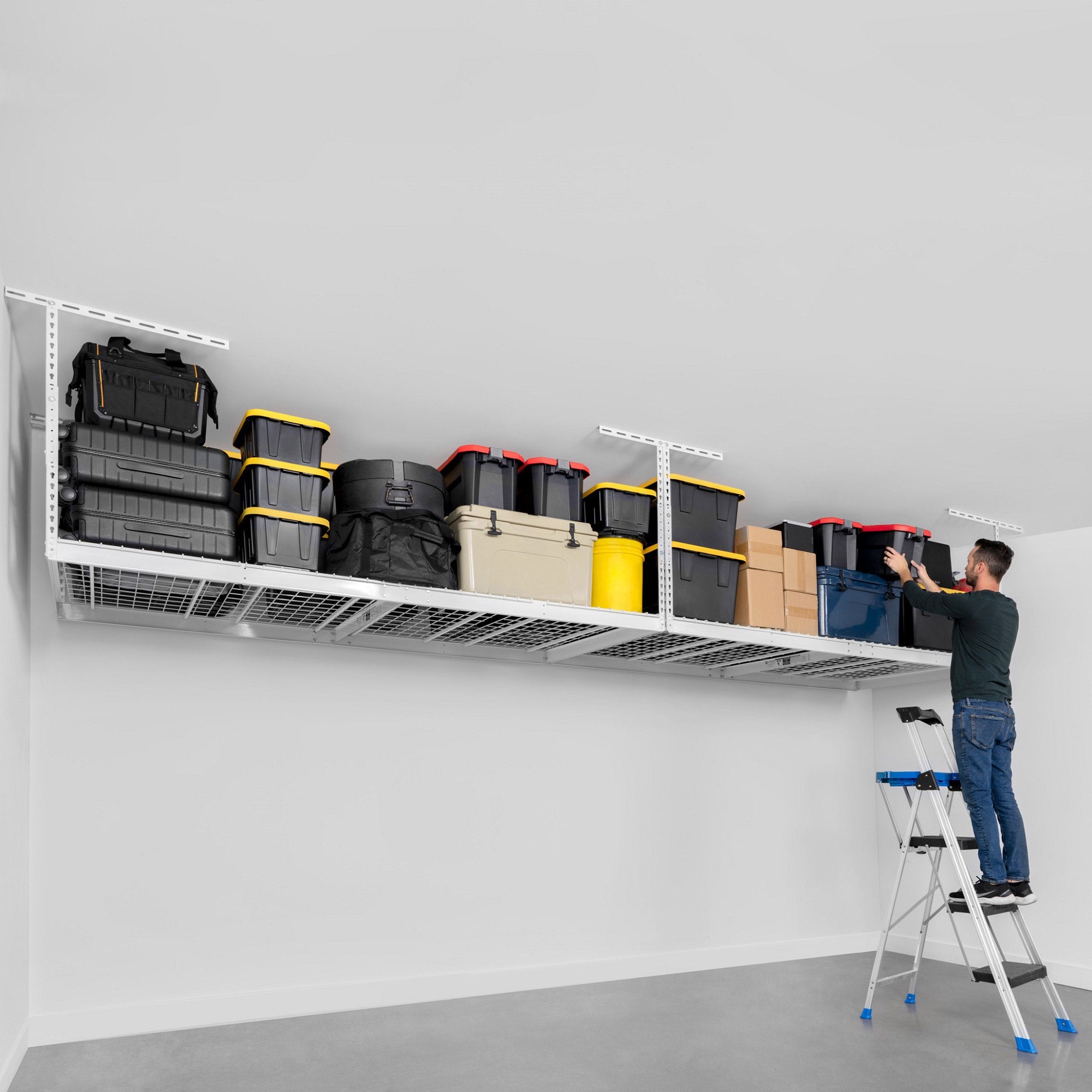 Overhead Garage Storage Combo Kit, Two 4 Ft. X 8 Ft. Racks, 18-Piece Deluxe Hook Accessory Pack