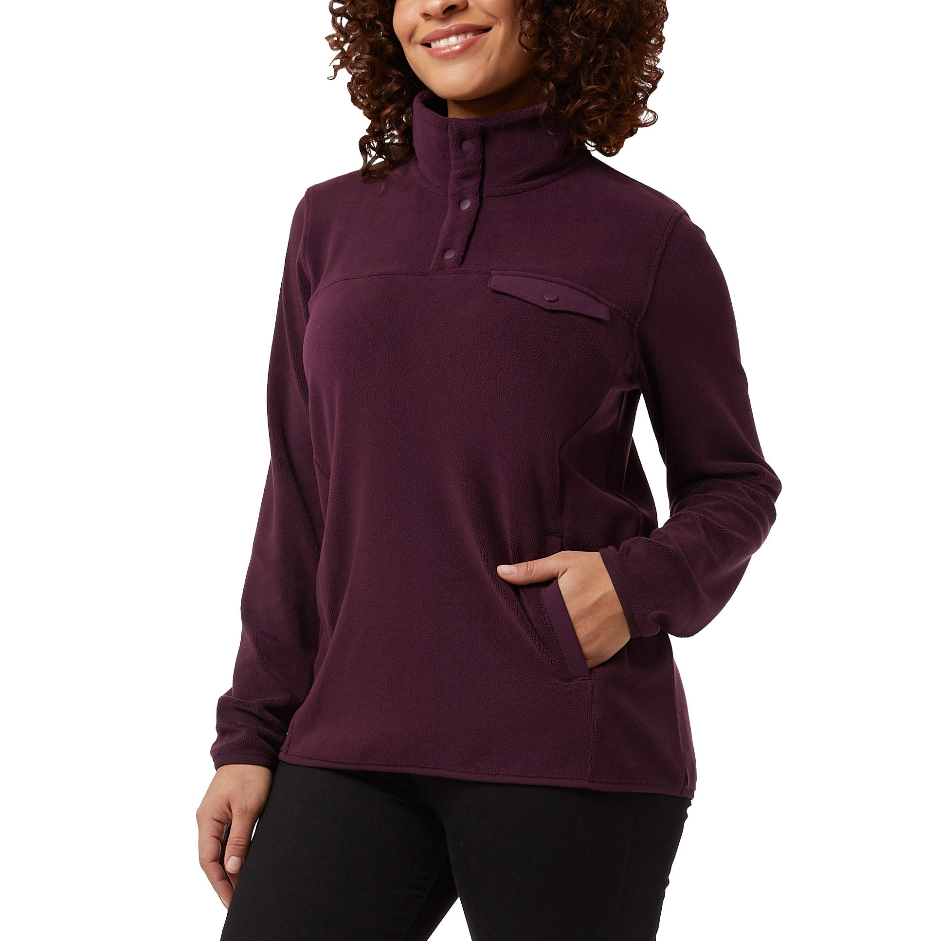 Ladies' Snap Fleece Pullover Top