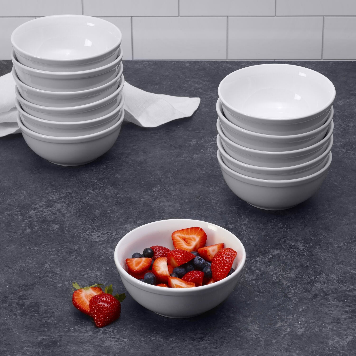 Set of 12 Porcelain All-Purpose Bowls