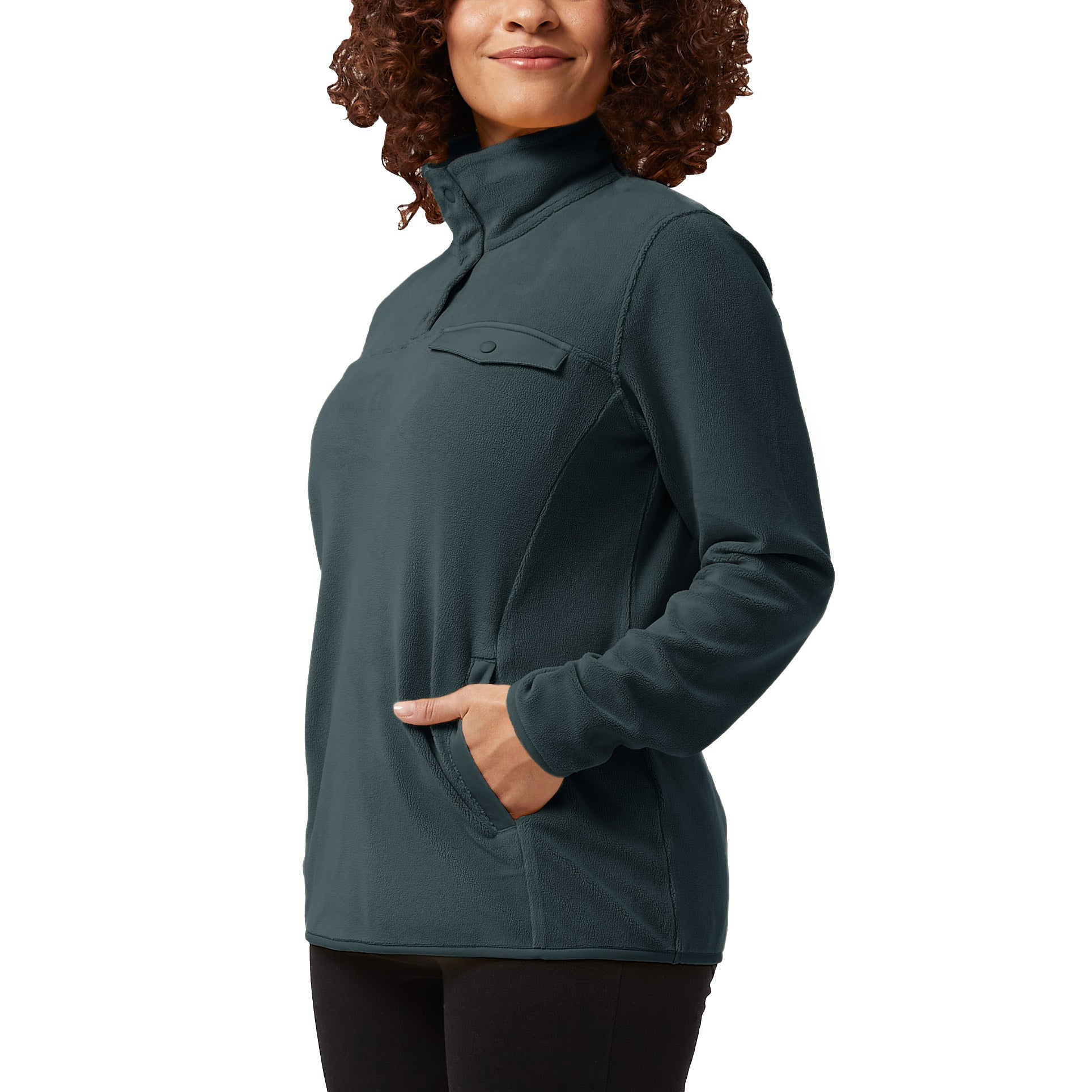 Ladies' Snap Fleece Pullover Top