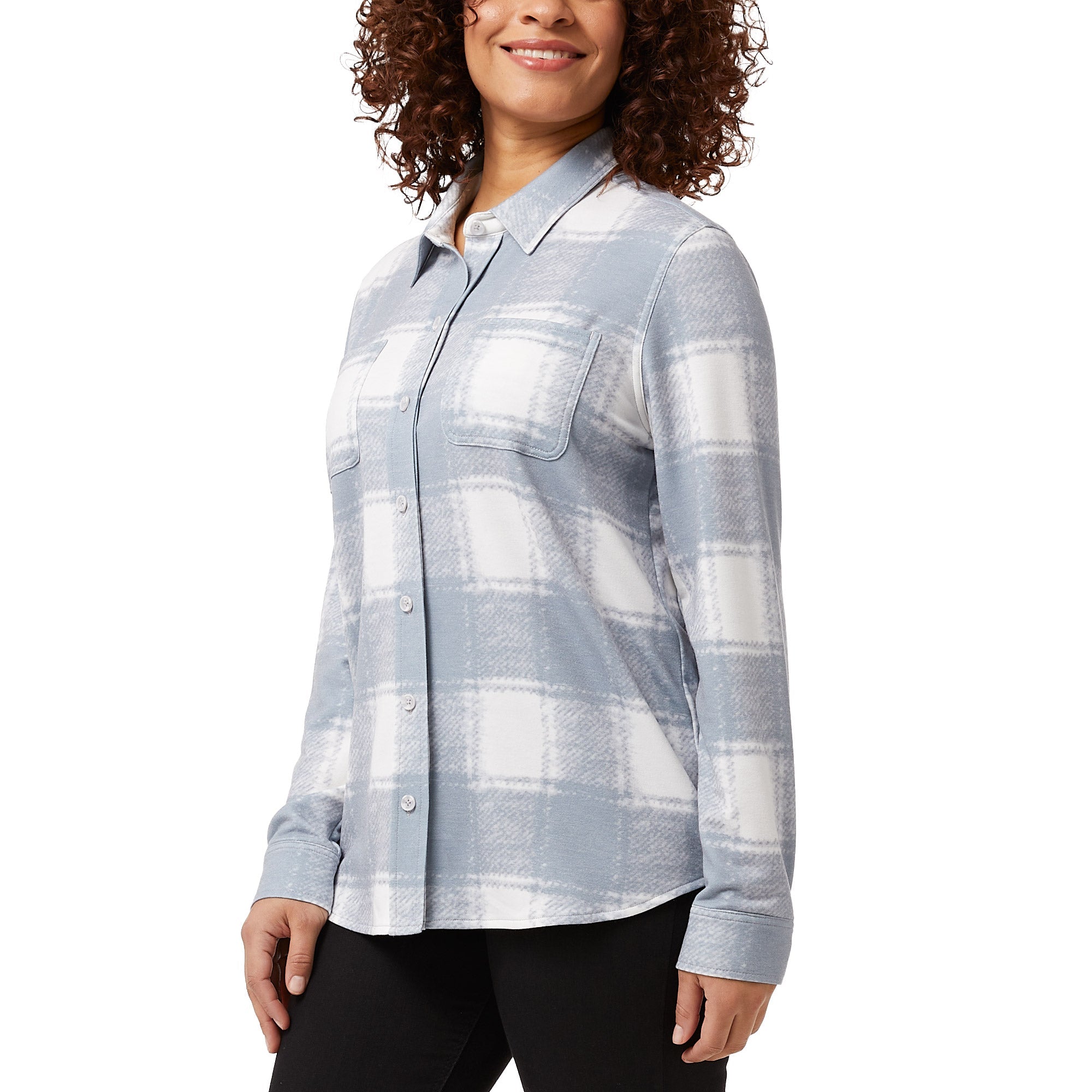 Ladies' Cozy Knit Button-Up Shirt