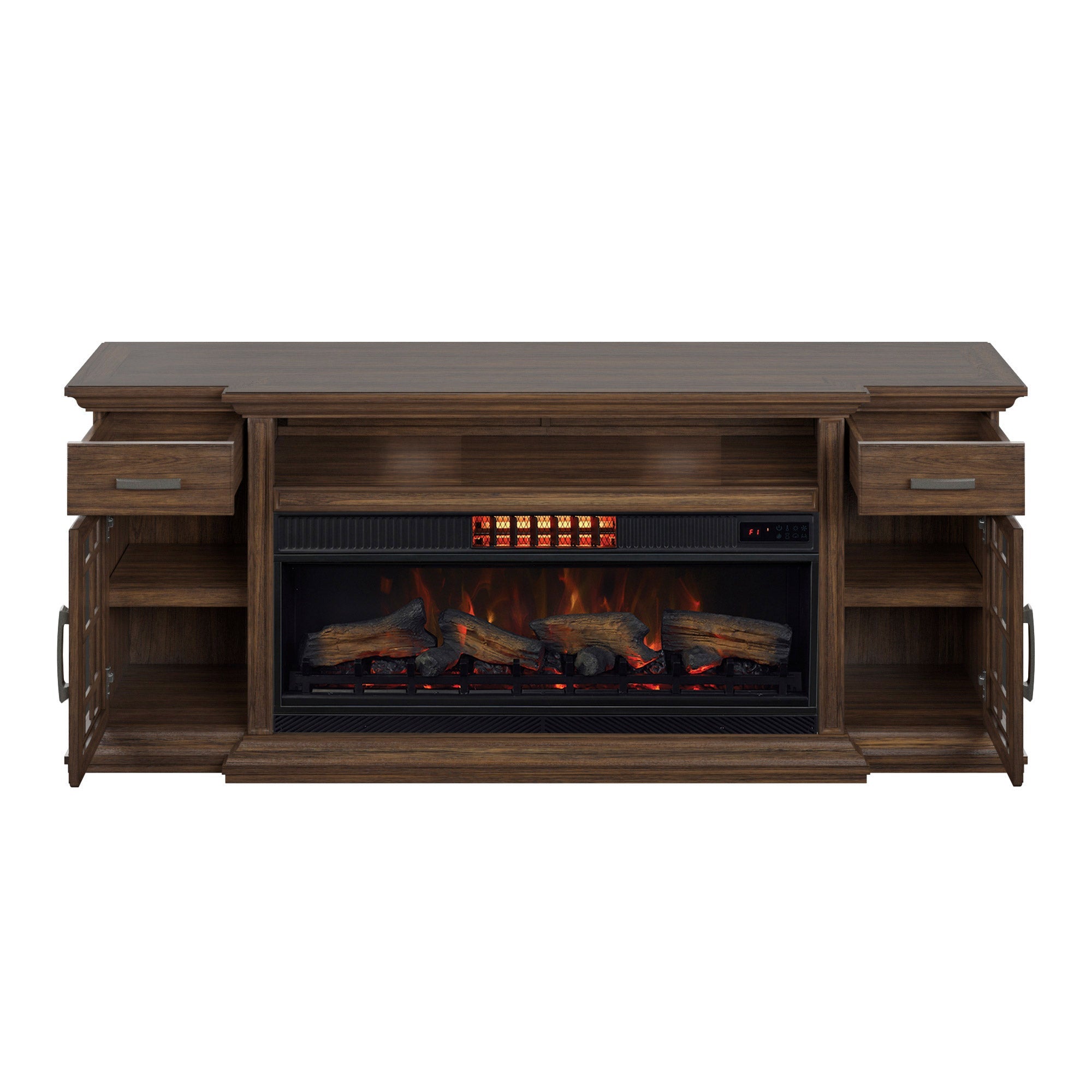 Everett TV Console with Classicflame Coolglow 2-In-1 Electric Fireplace and Fan