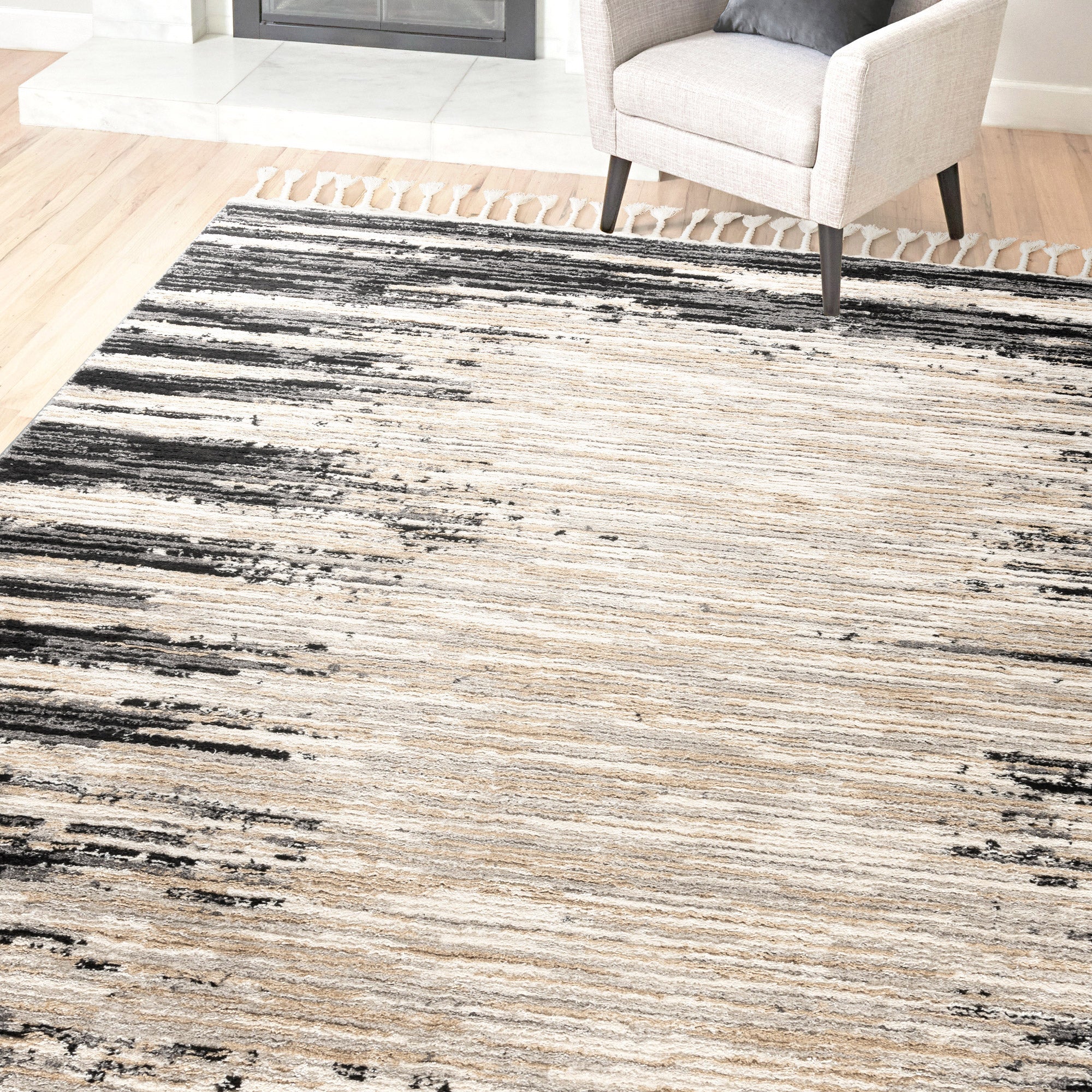 Rowan Area Rug, Reem, Black