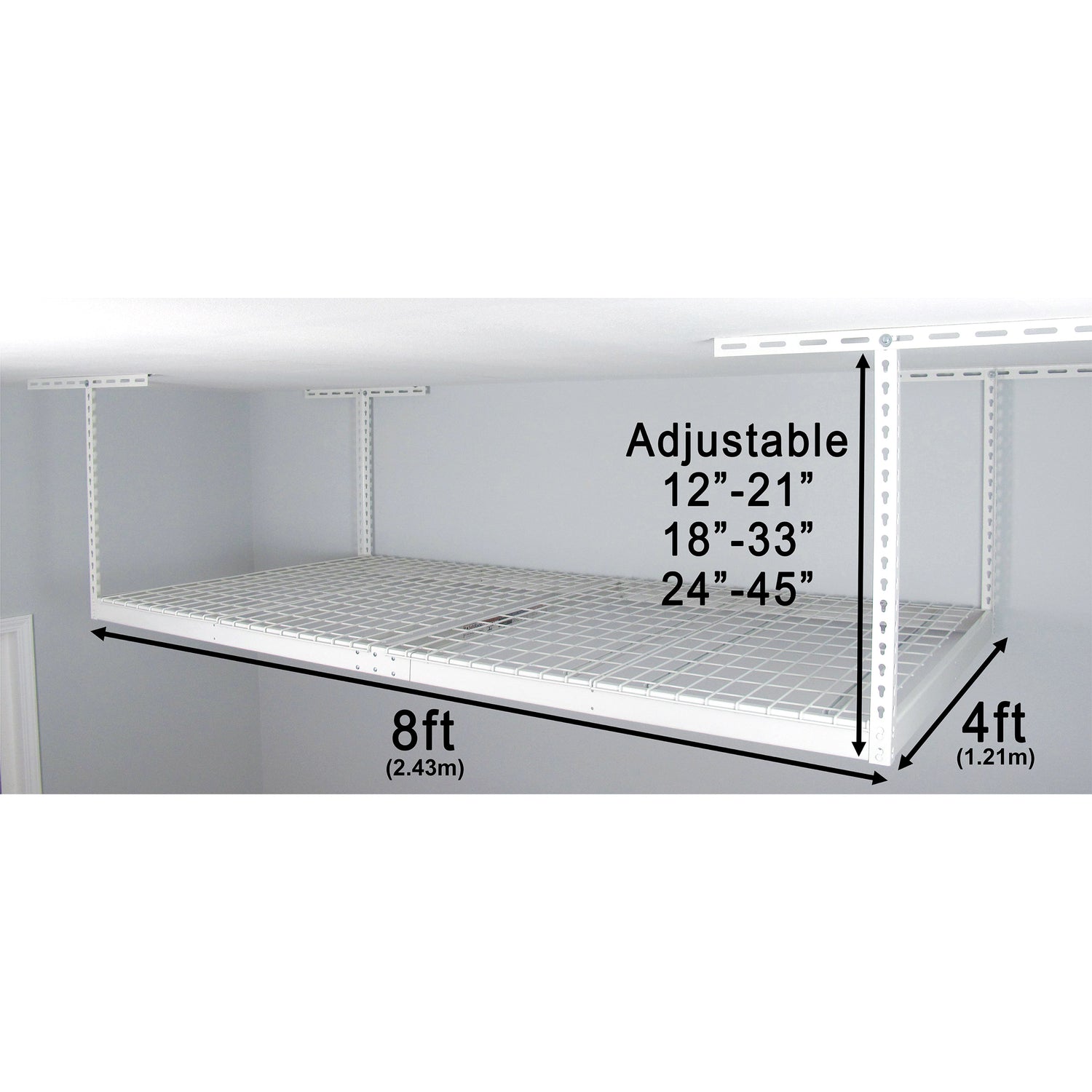 Overhead Garage Storage Combo Kit, Two 4 Ft. X 8 Ft. Racks, 18-Piece Deluxe Hook Accessory Pack