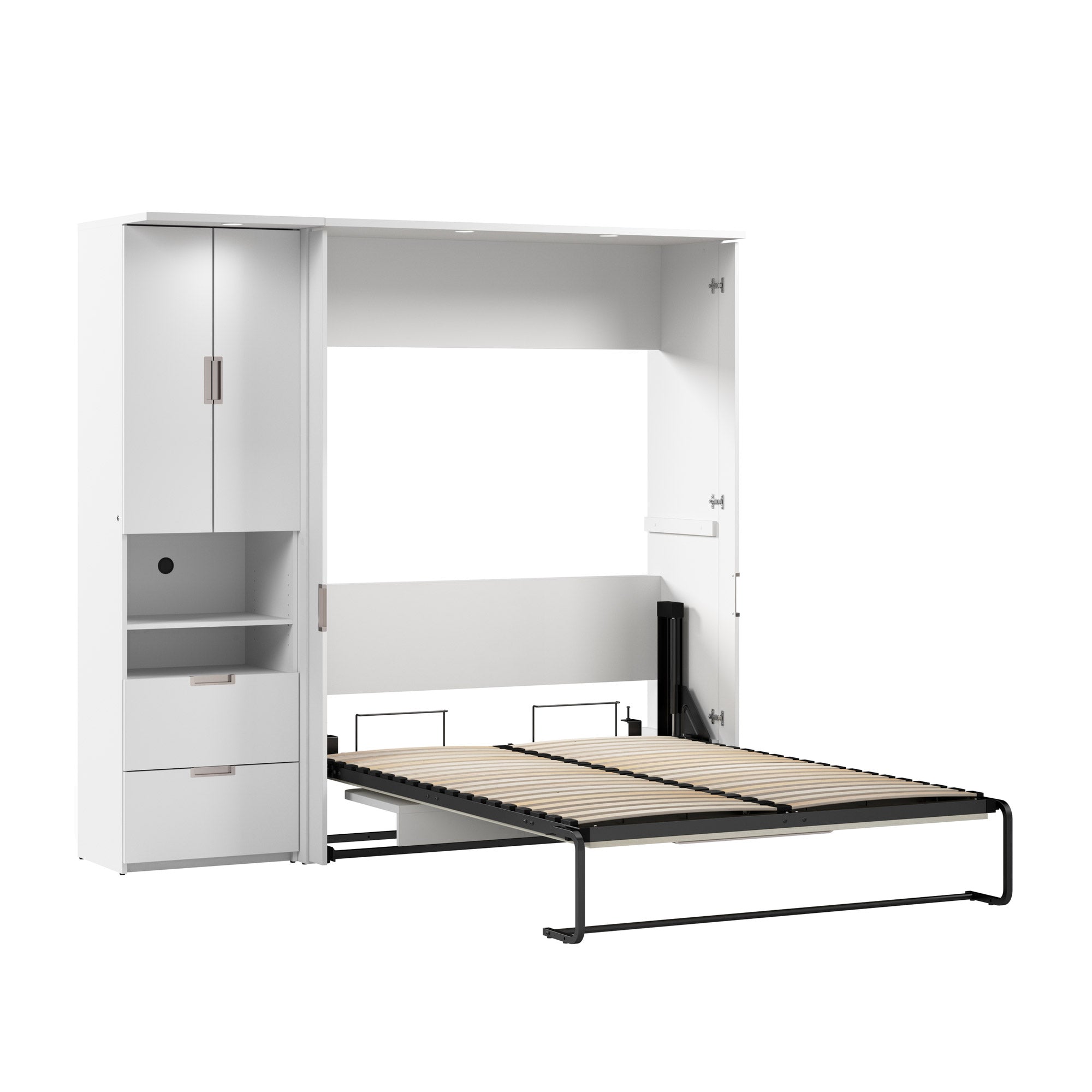 Lumina Full Murphy Bed with Desk and Storage Cabinet