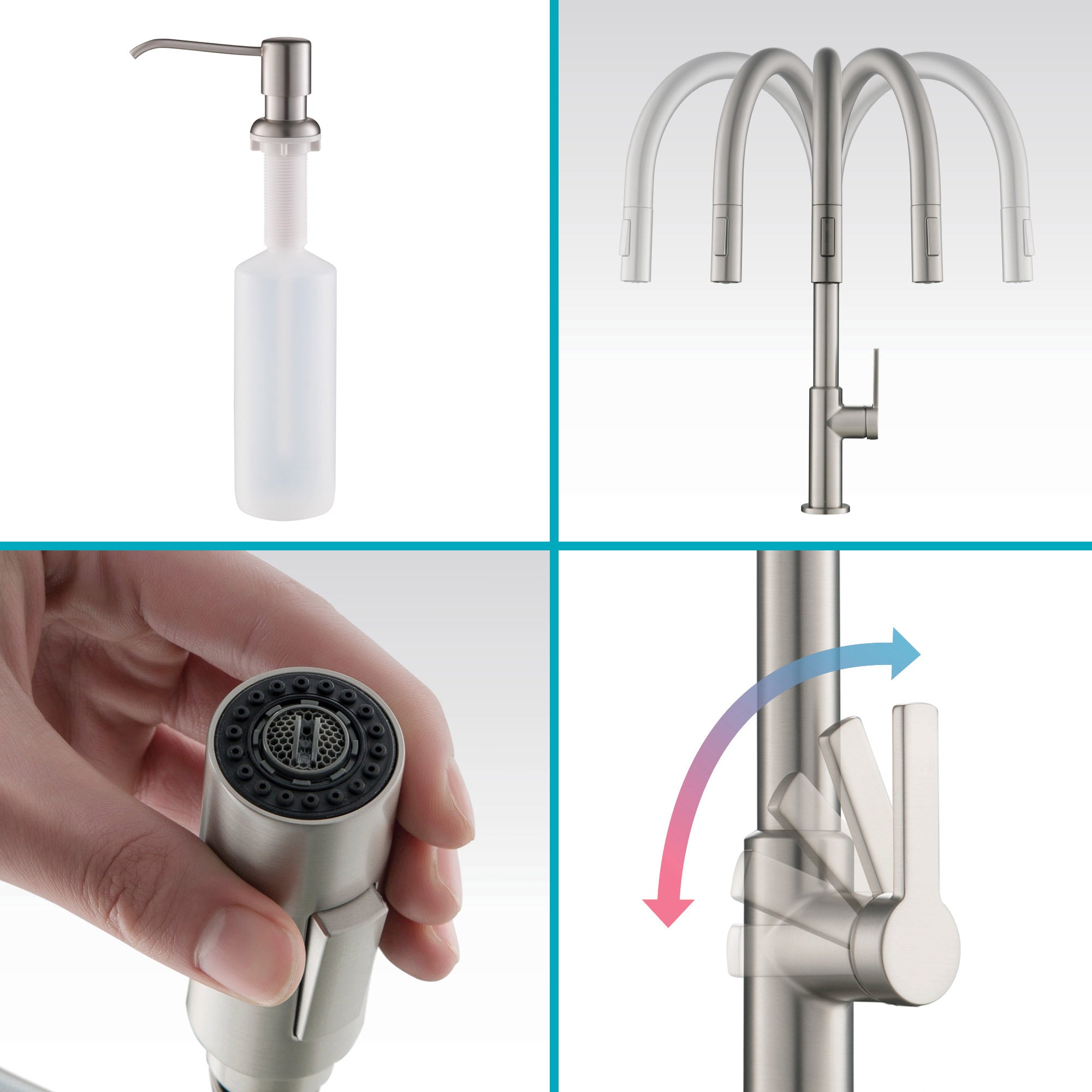 Pull-Down Kitchen Faucet with Matching Soap Dispenser