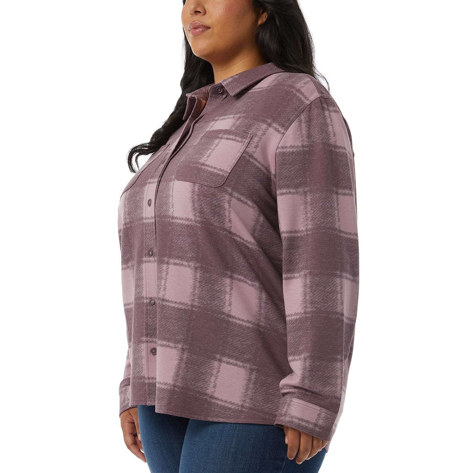 Ladies' Cozy Knit Button-Up Shirt