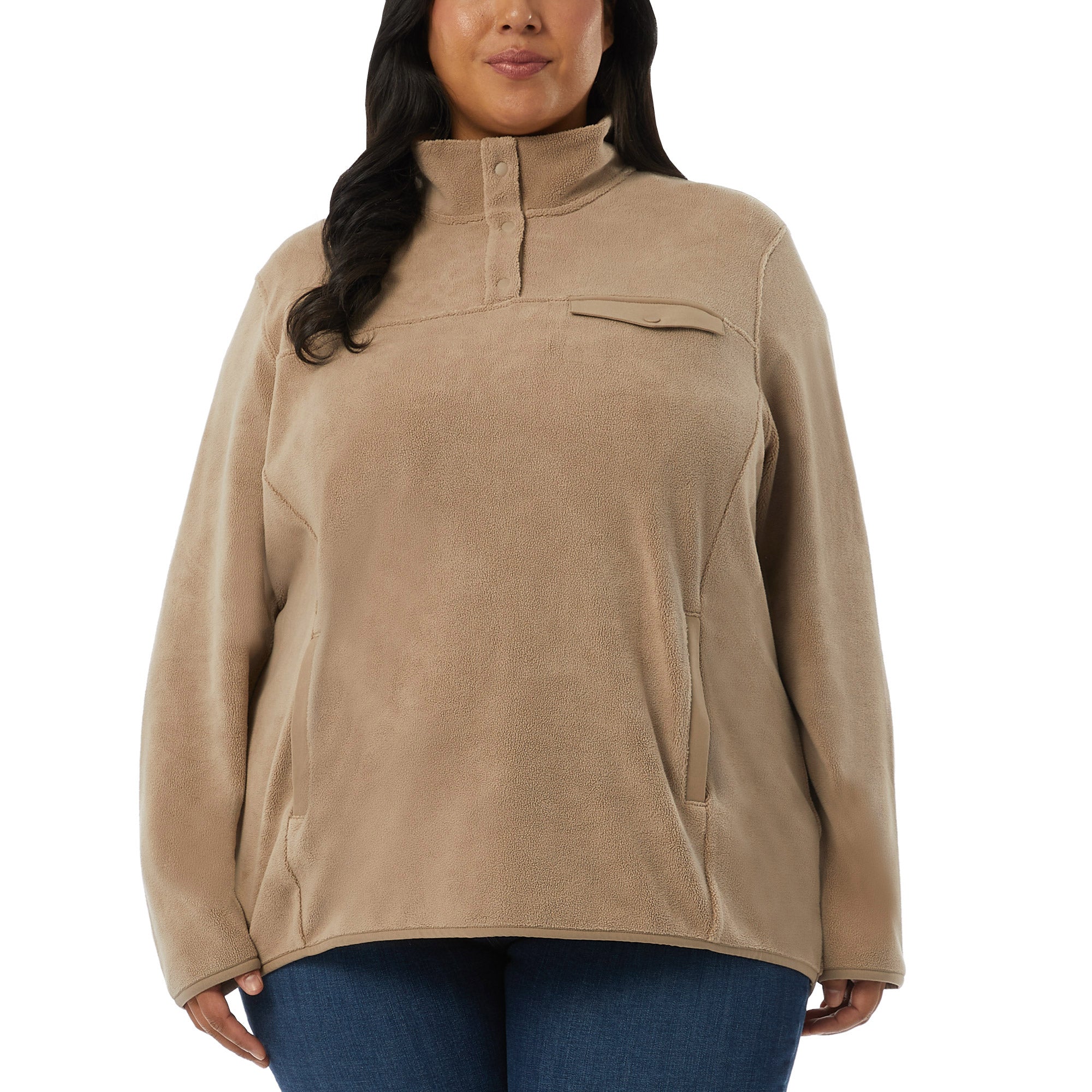 Ladies' Snap Fleece Pullover Top