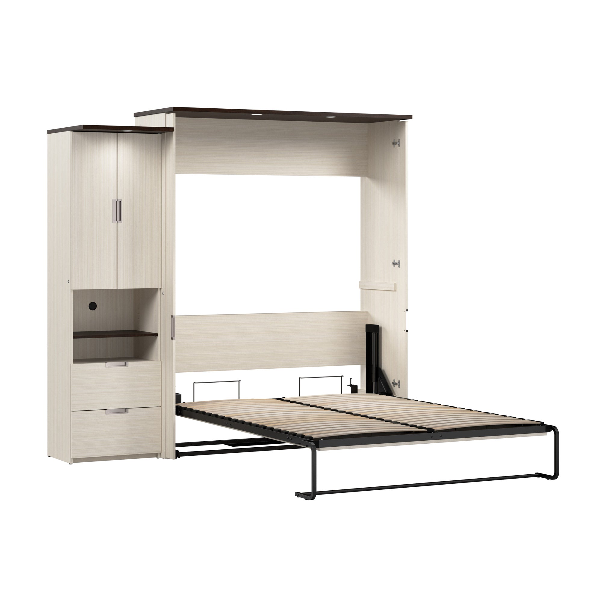 Lumina Queen Murphy Bed with Storage Cabinet