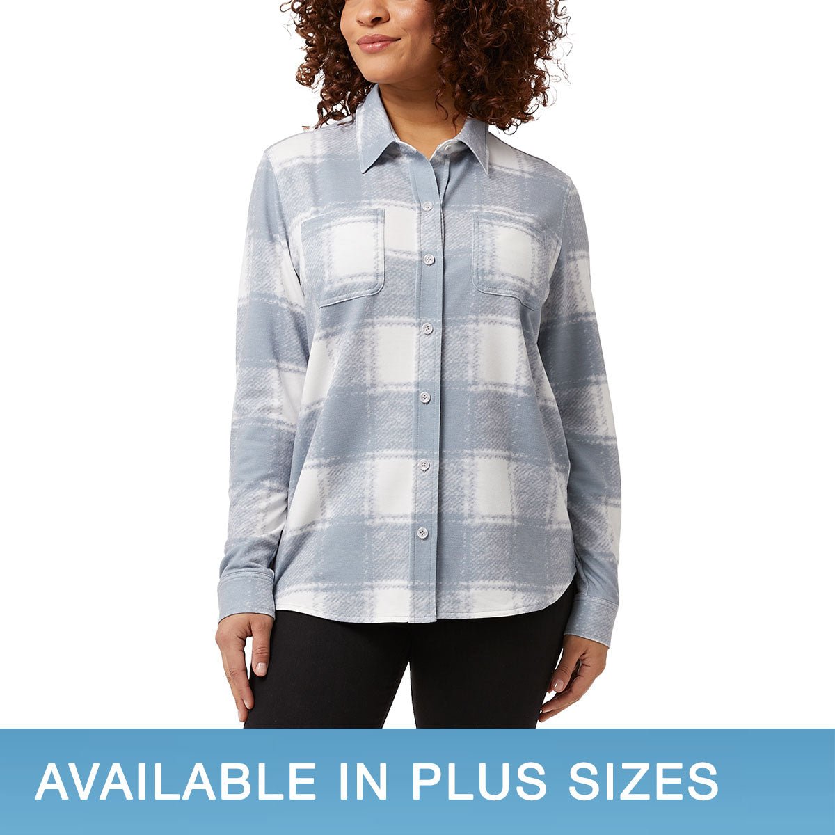 Ladies' Cozy Knit Button-Up Shirt