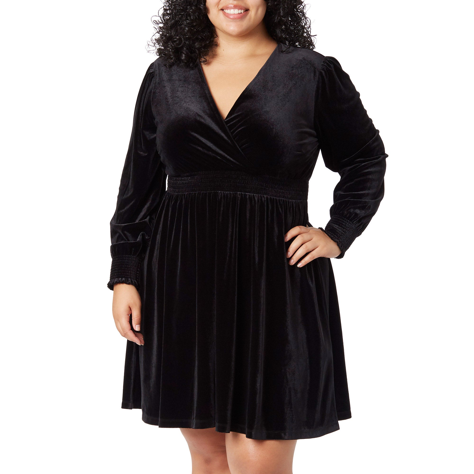 Ladies' Long Sleeve Velvet Dress