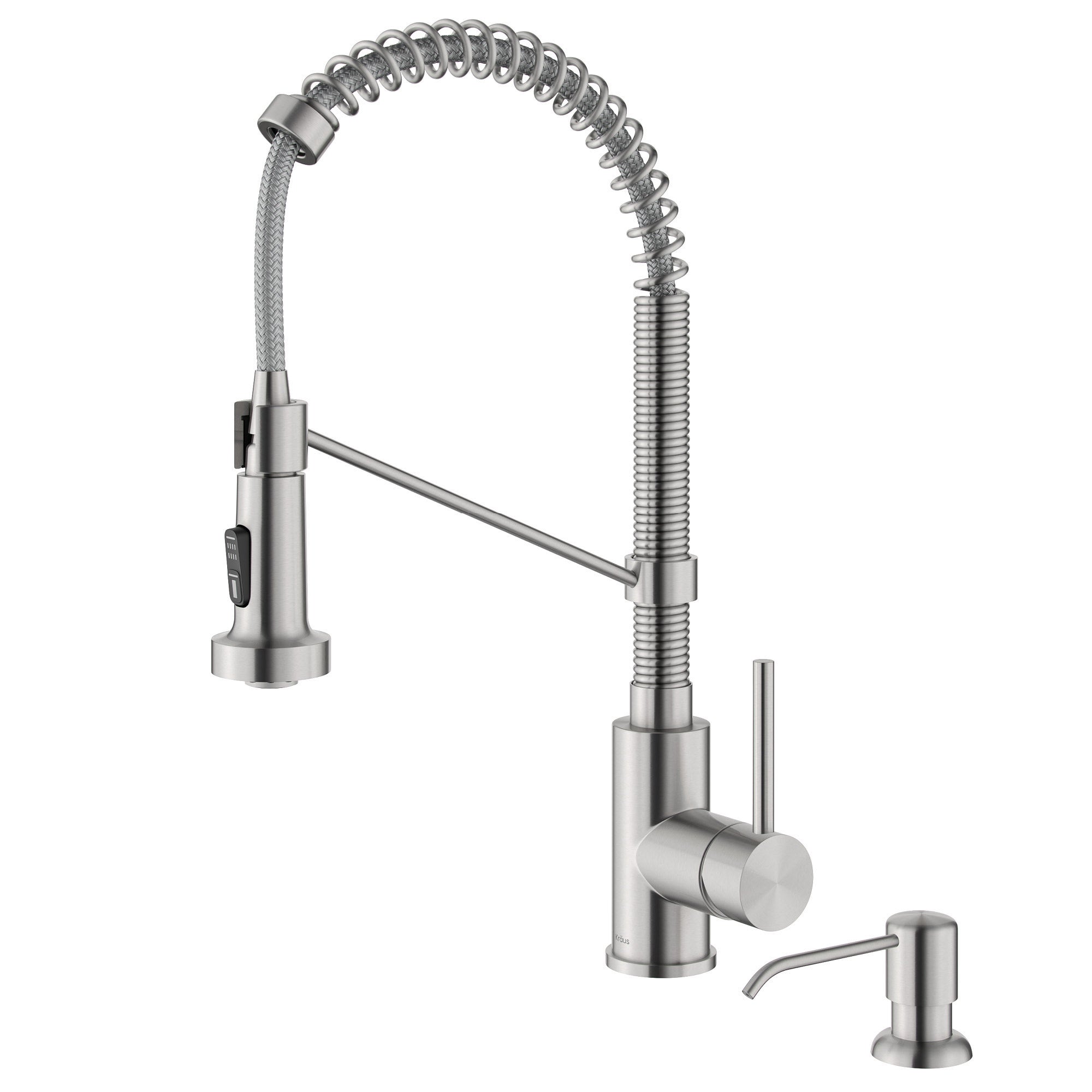 18" Pull-Down Commercial Kitchen Faucet with Matching Soap Dispenser