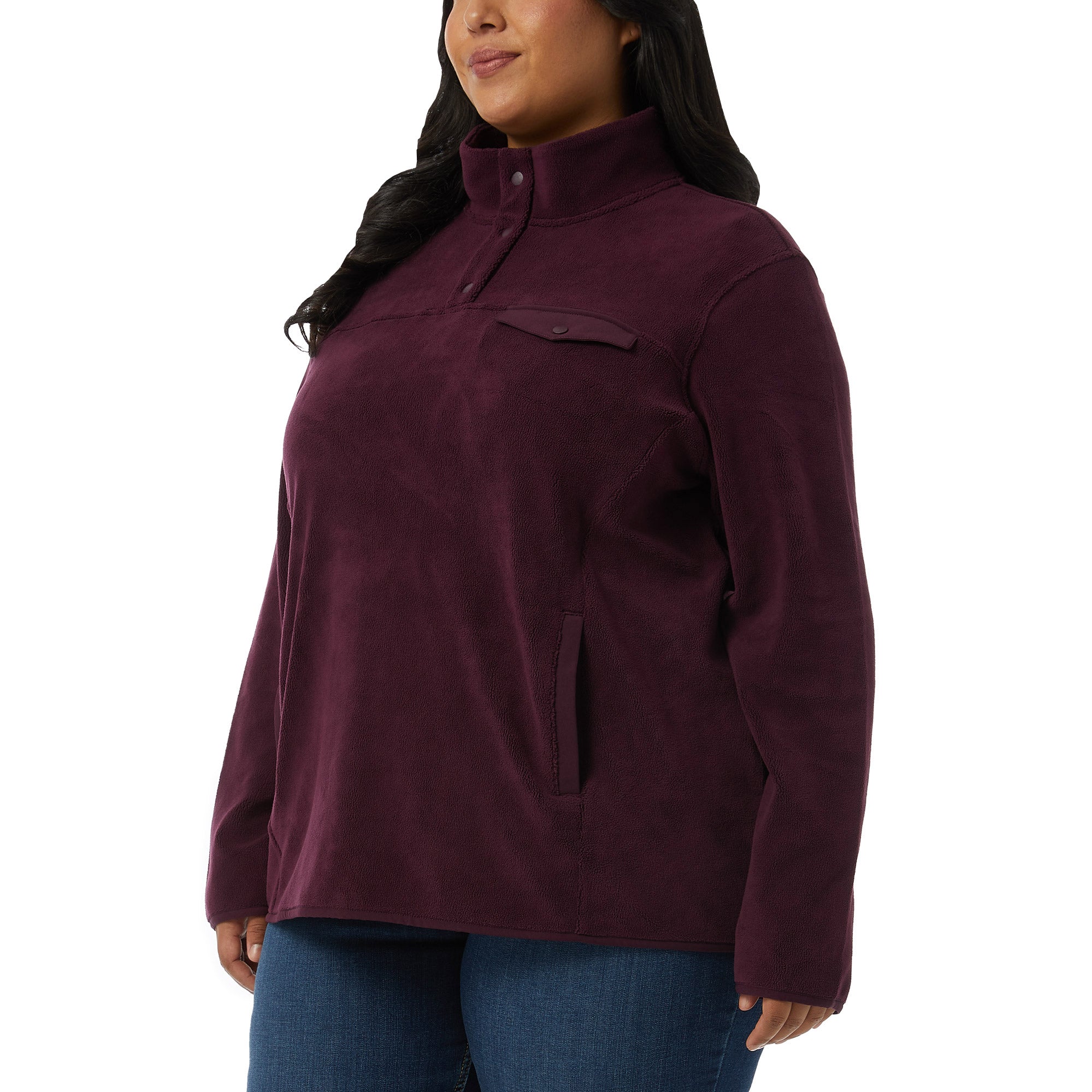 Ladies' Snap Fleece Pullover Top