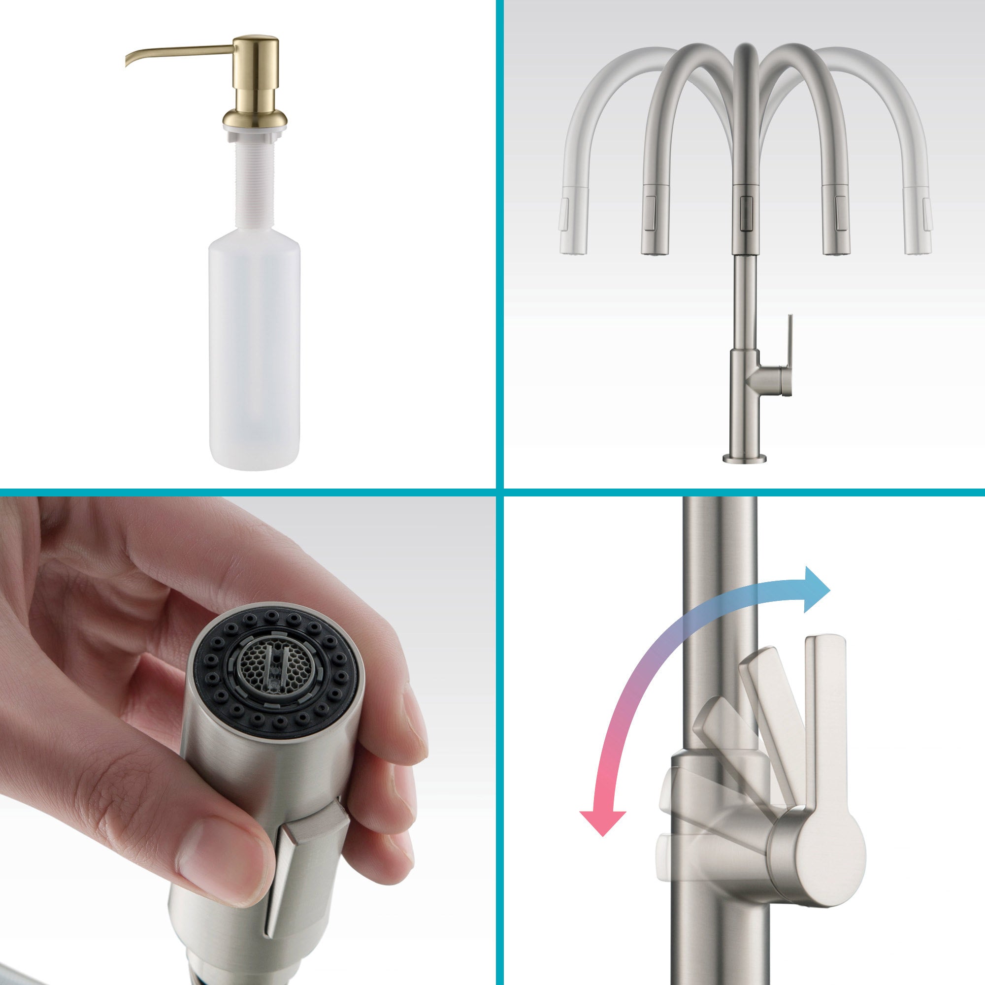 Pull-Down Kitchen Faucet with Matching Soap Dispenser