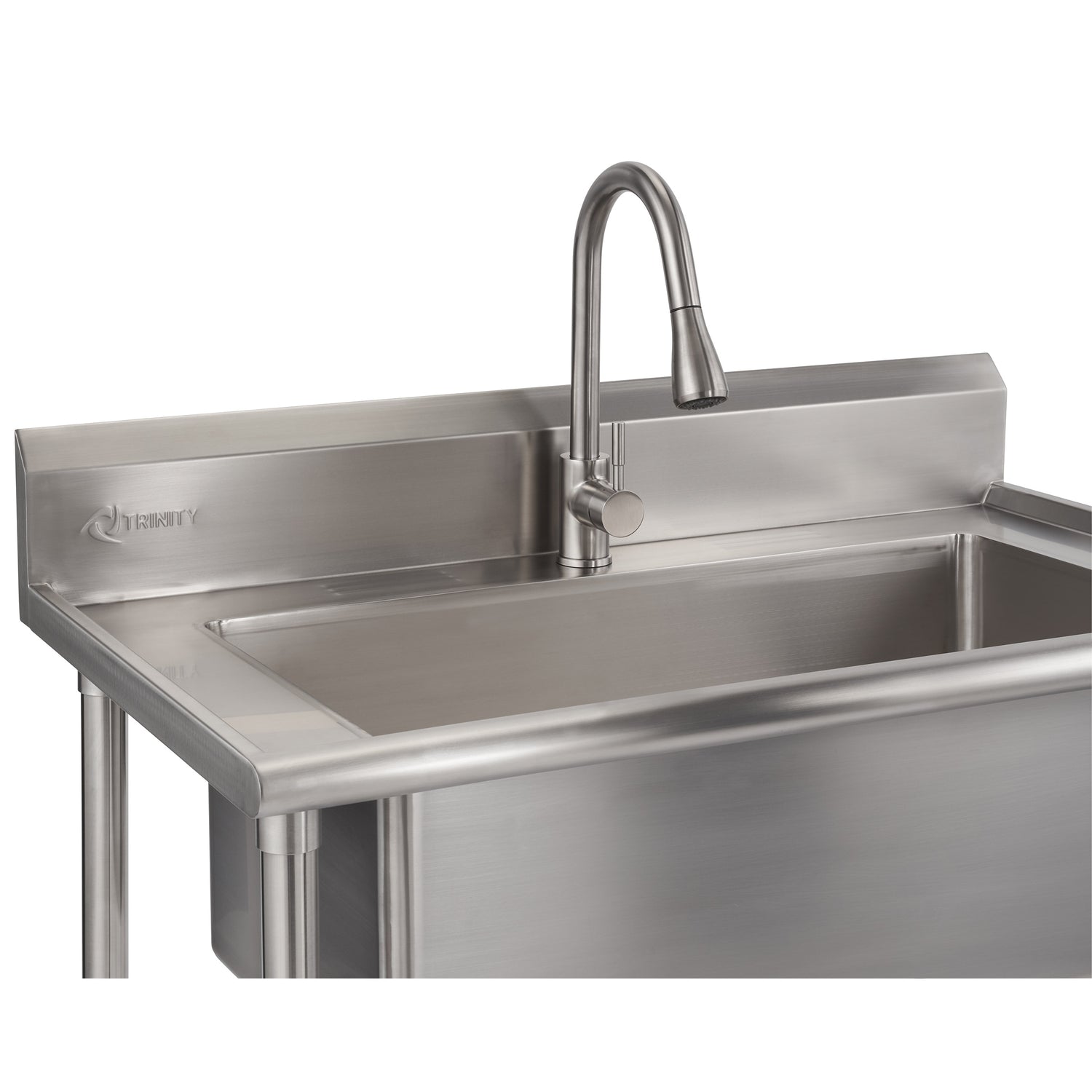 32" X 16" Stainless Steel Utility Sink with Pull-Out Faucet