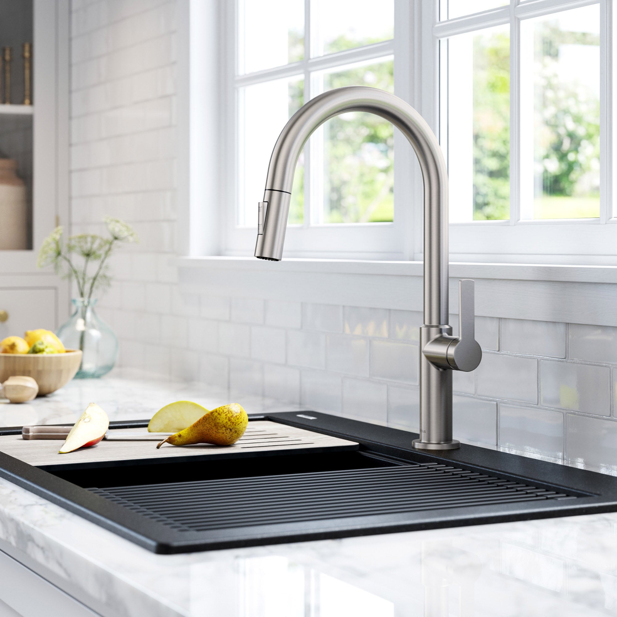 Pull-Down Kitchen Faucet with Matching Soap Dispenser