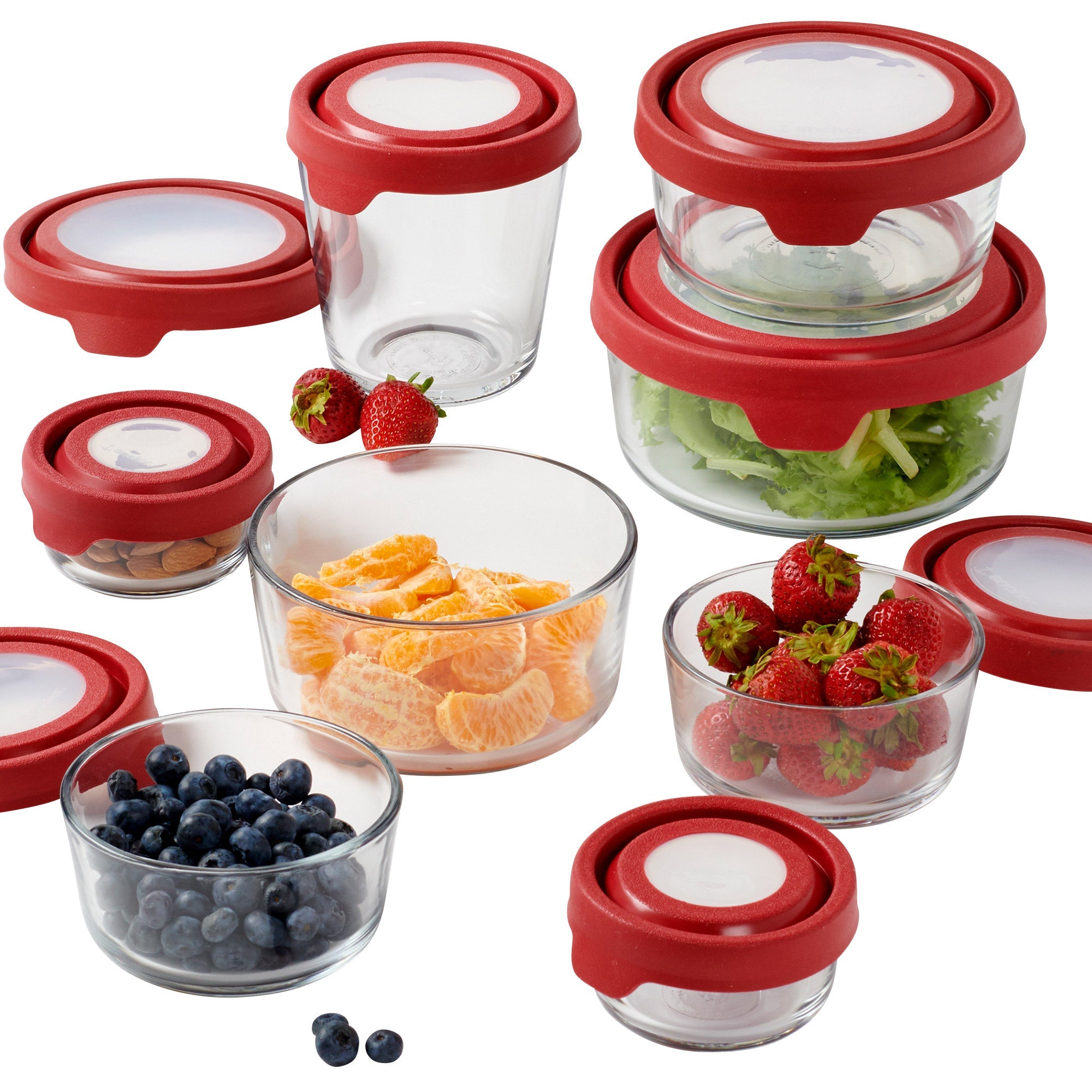 Trueseal Glass Food Storage, Set of 16