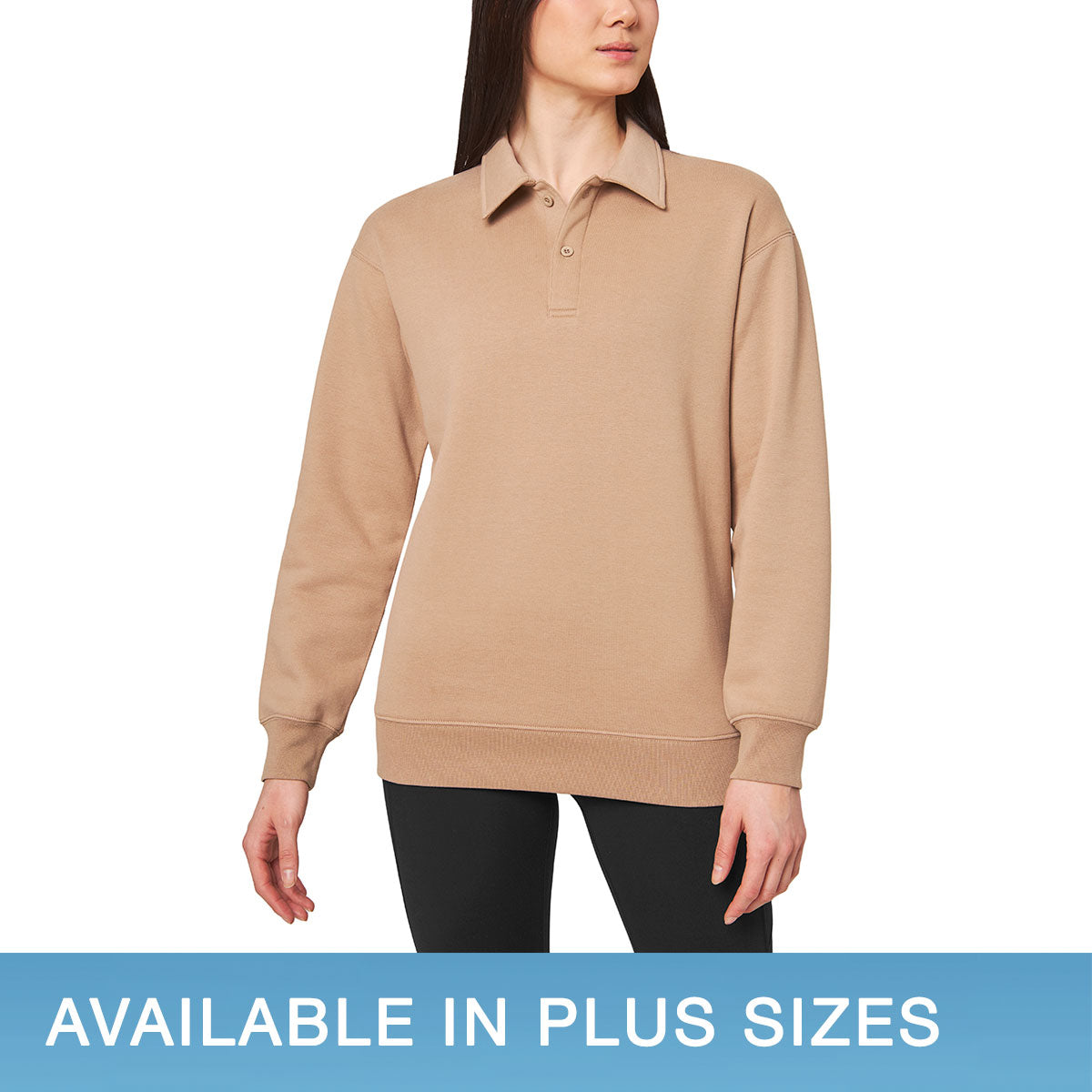 Ladies' Collared Fleece Pullover Top