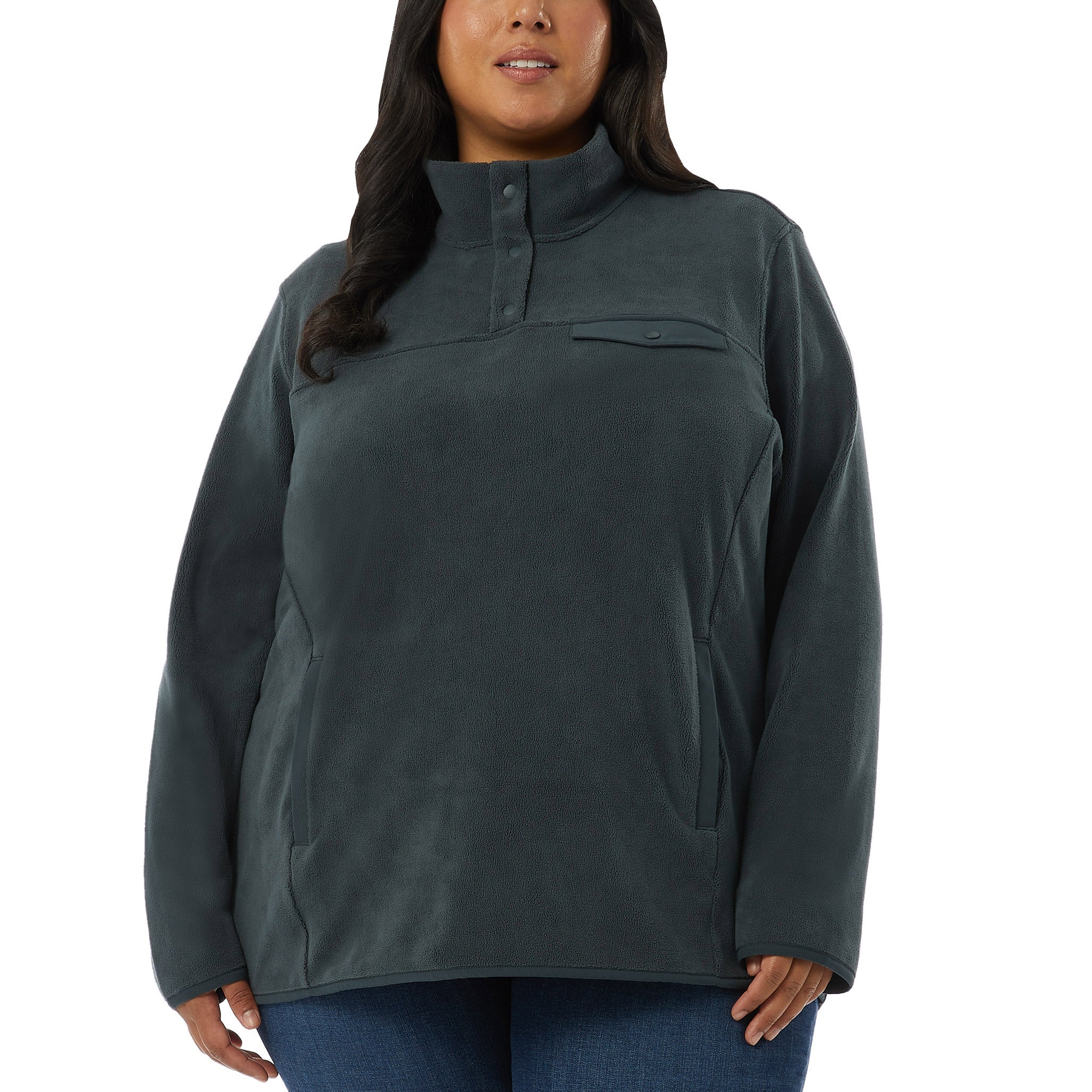 Ladies' Snap Fleece Pullover Top