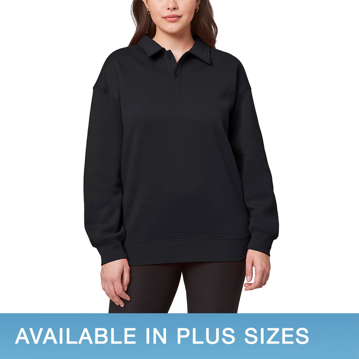 Ladies' Collared Fleece Pullover Top