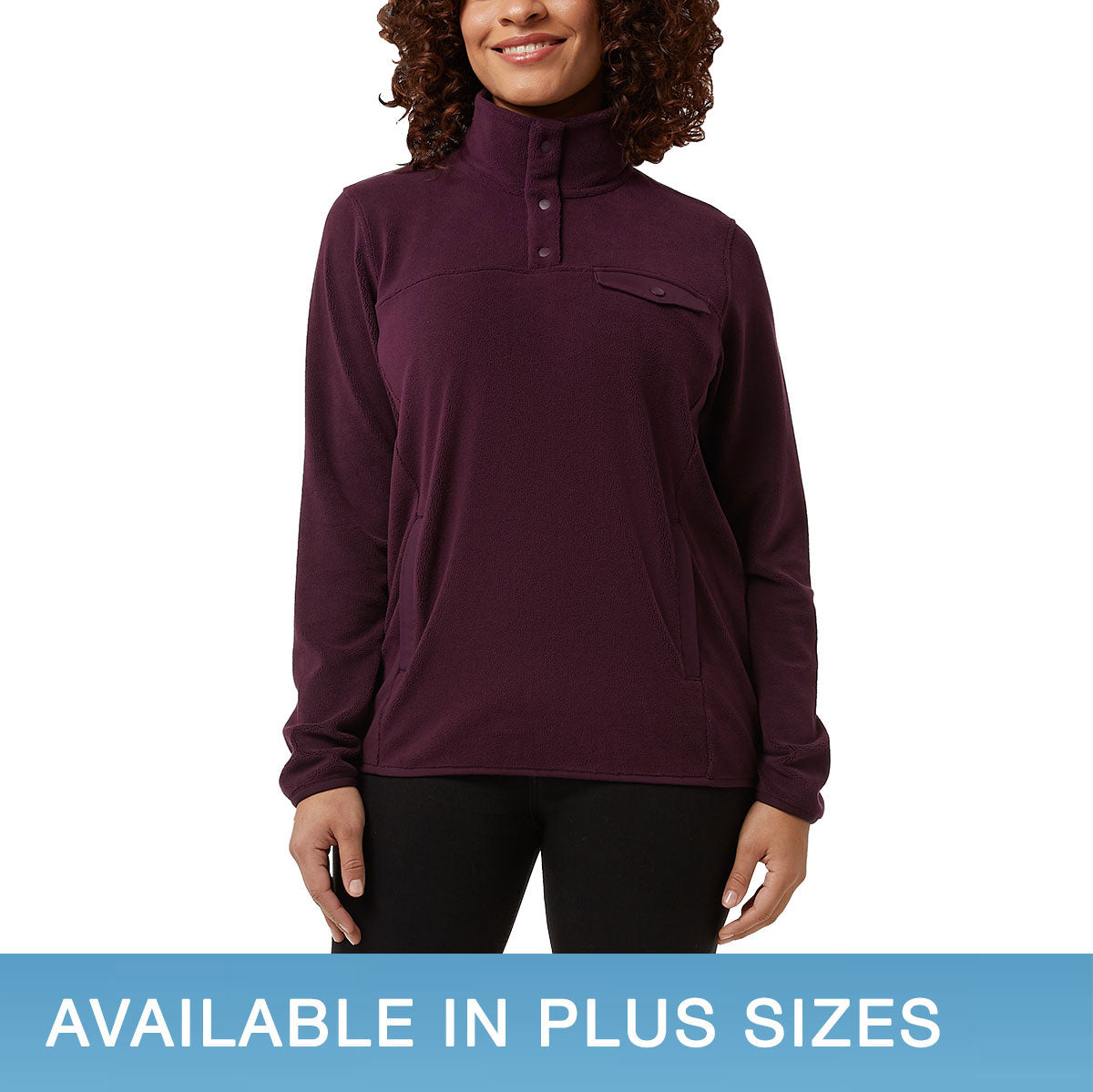 Ladies' Snap Fleece Pullover Top