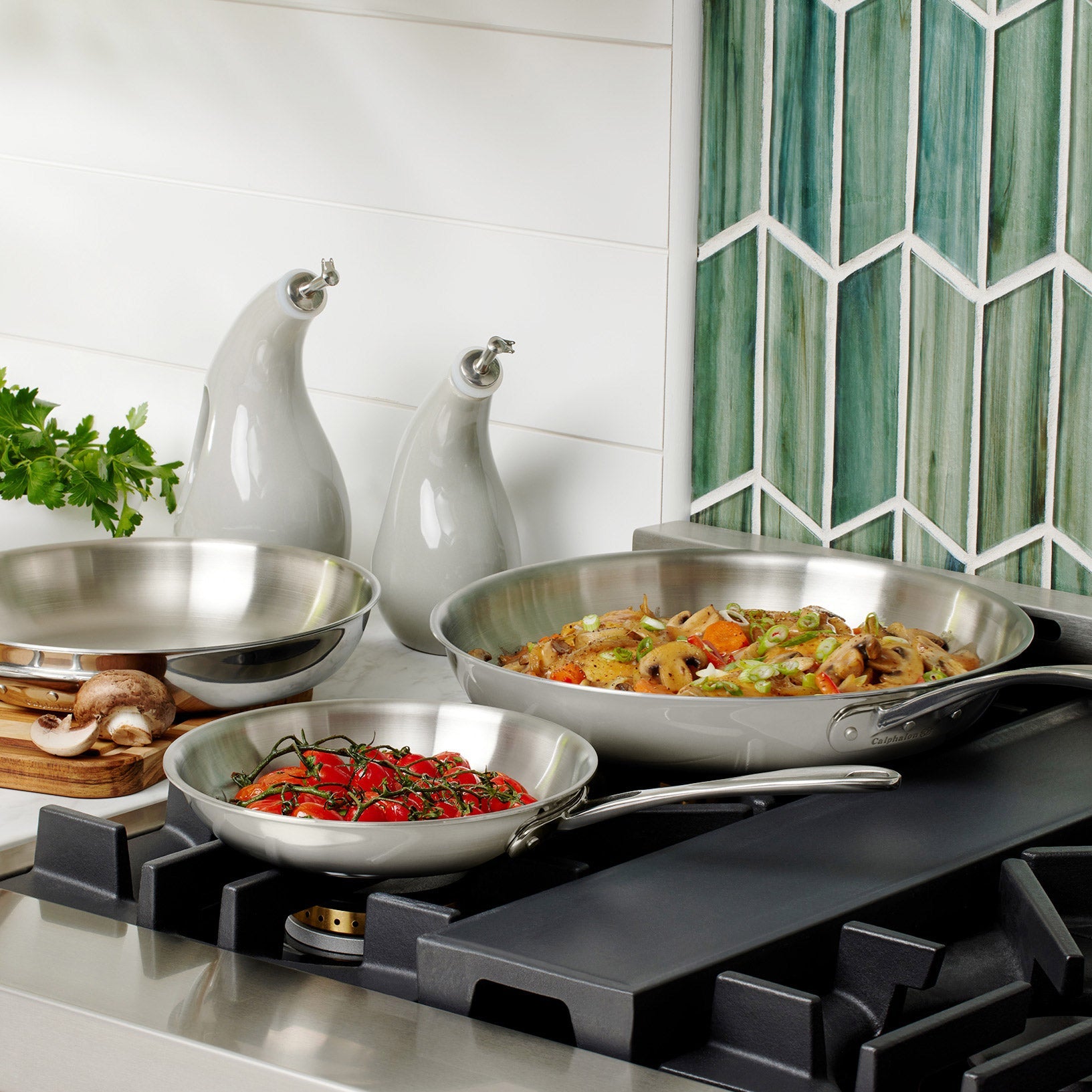 3-Piece Tri-Ply Clad Stainless Steel Skillet Set