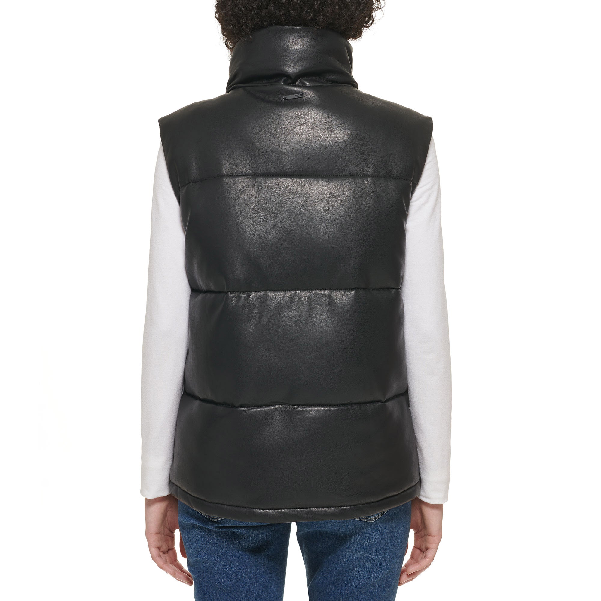 Ladies' Faux Leather Puffer Vest