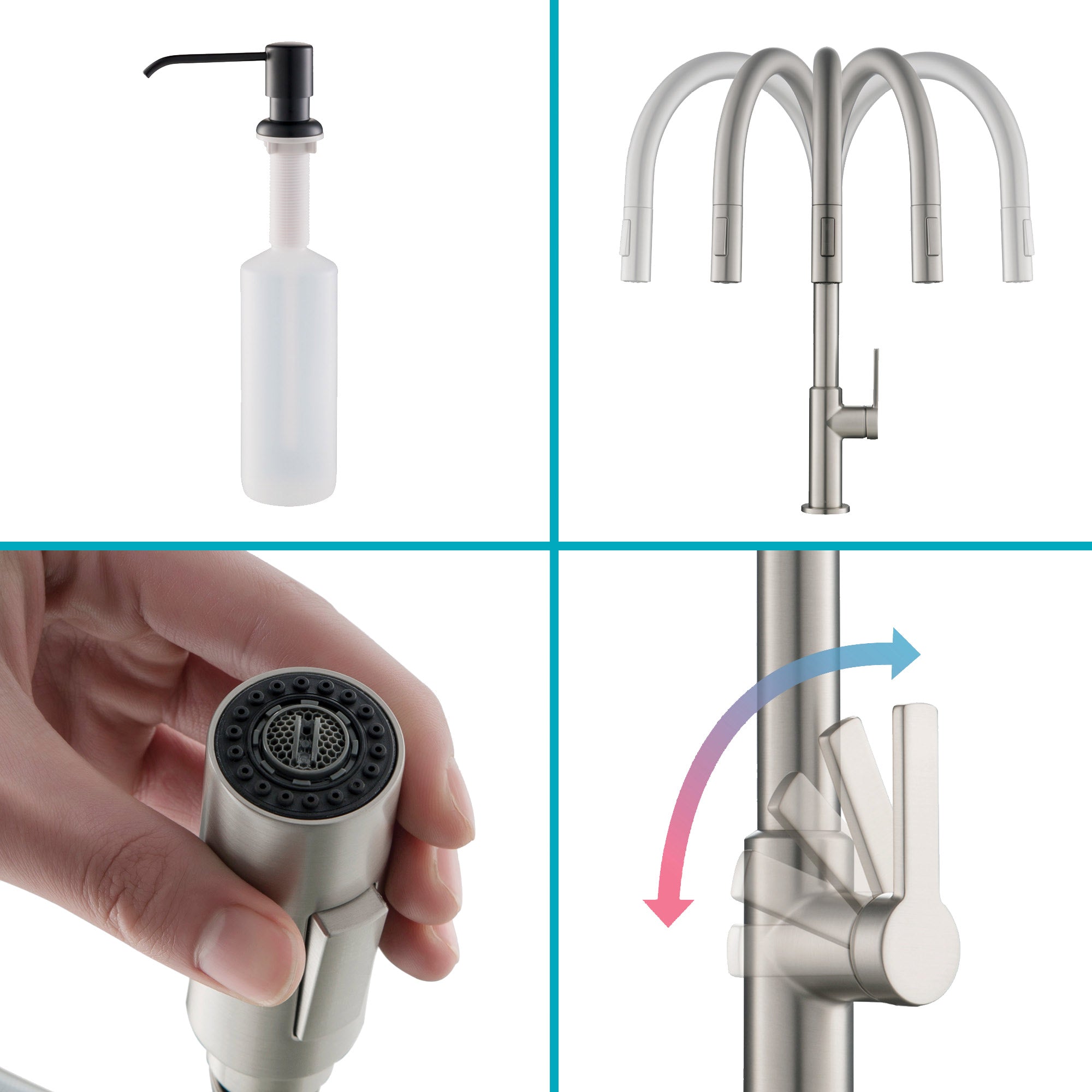 Pull-Down Kitchen Faucet with Matching Soap Dispenser