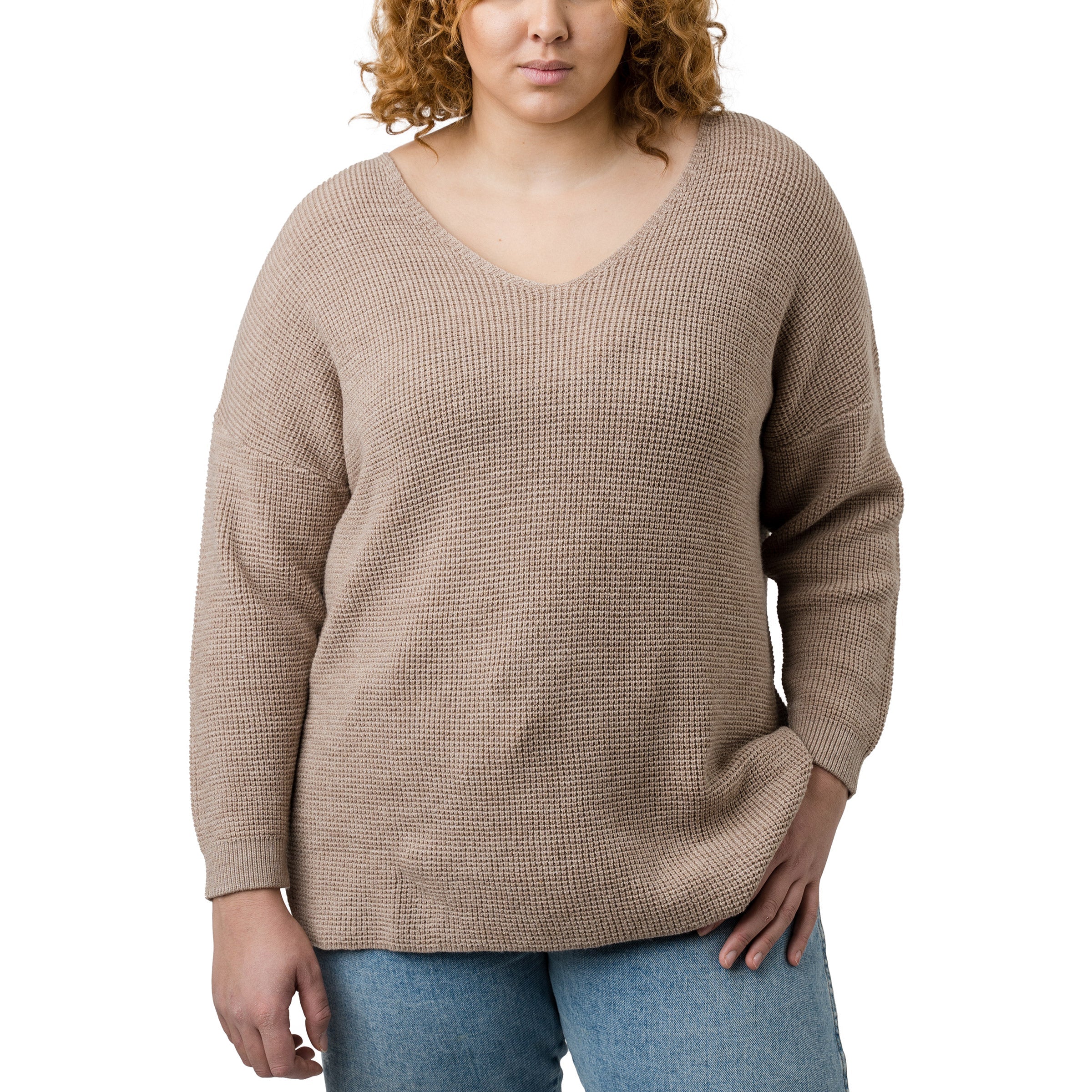 Ladies' Waffle Knit Sweater