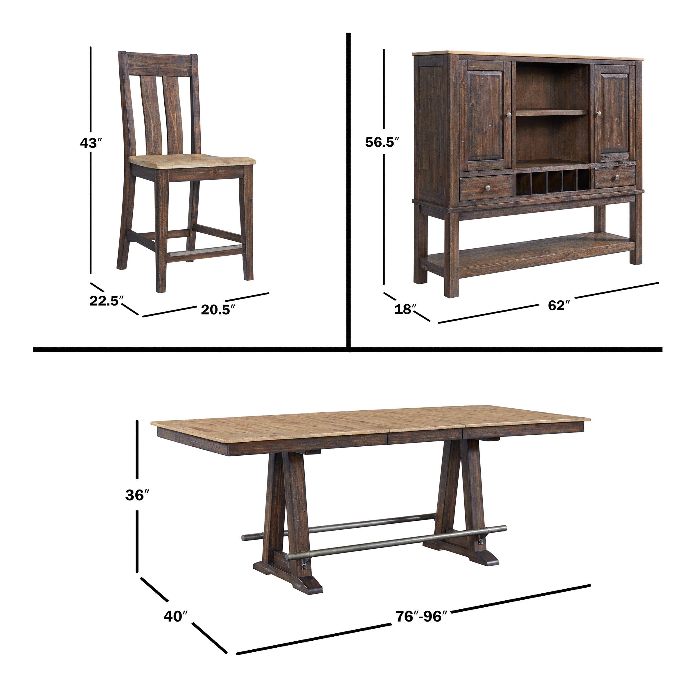 Traditions Counter Height Dining Table Collection