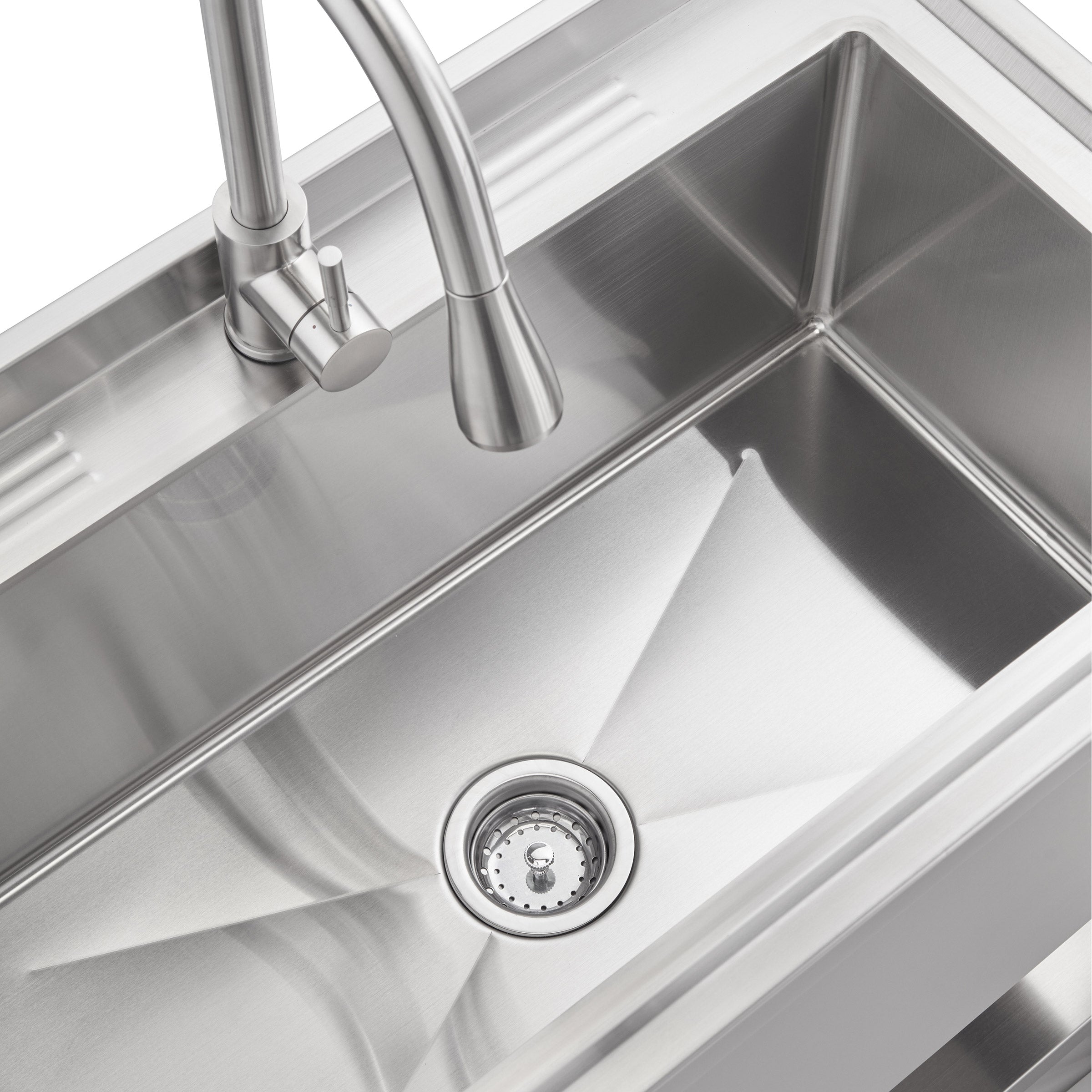 30" X 14" Stainless Steel Utility Sink with Pull-Out Faucet