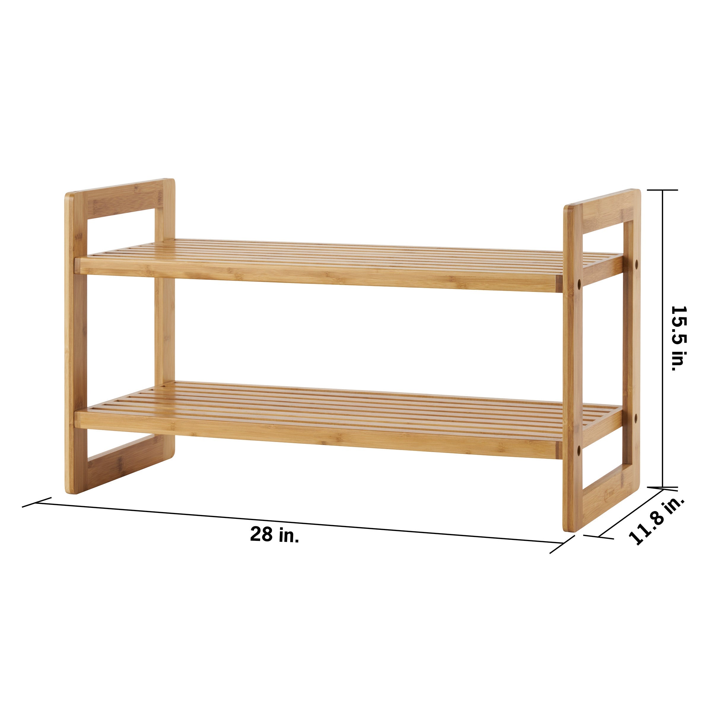 TRINITY Bamboo 2-Tier Shoe Rack, 2-Pack