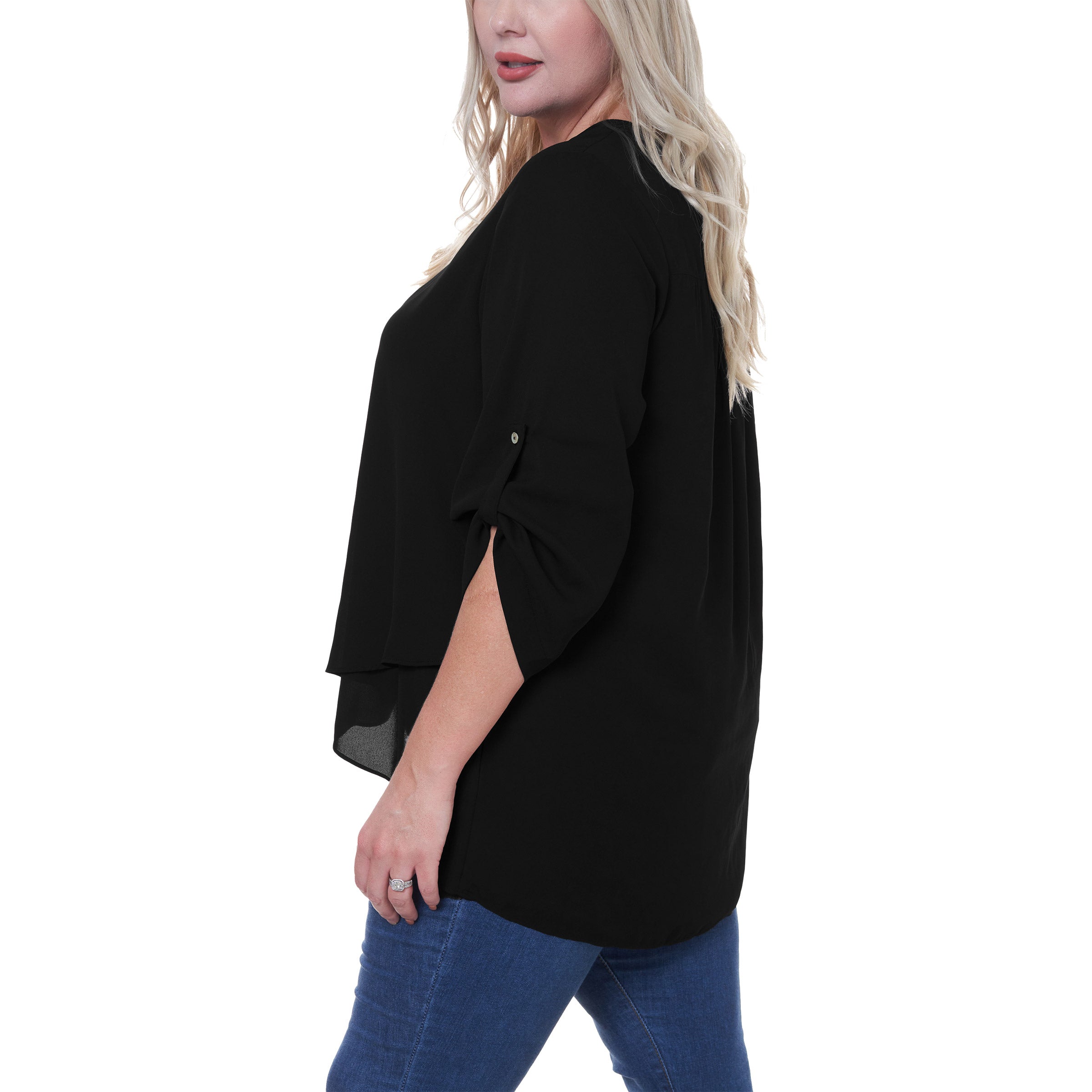 Ladies' V-Neck Crepe Blouse