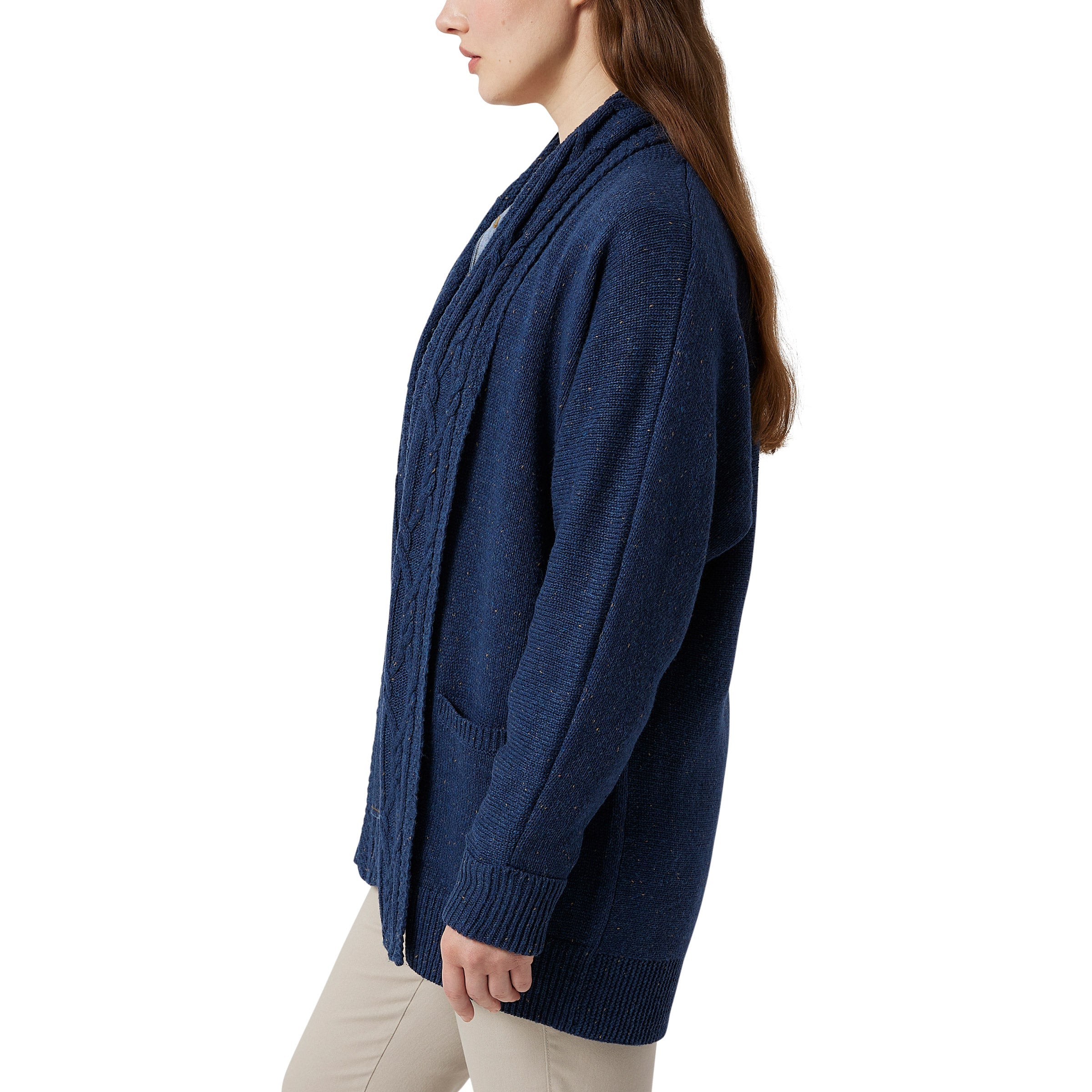 Ladies' Cable Neck Cardigan